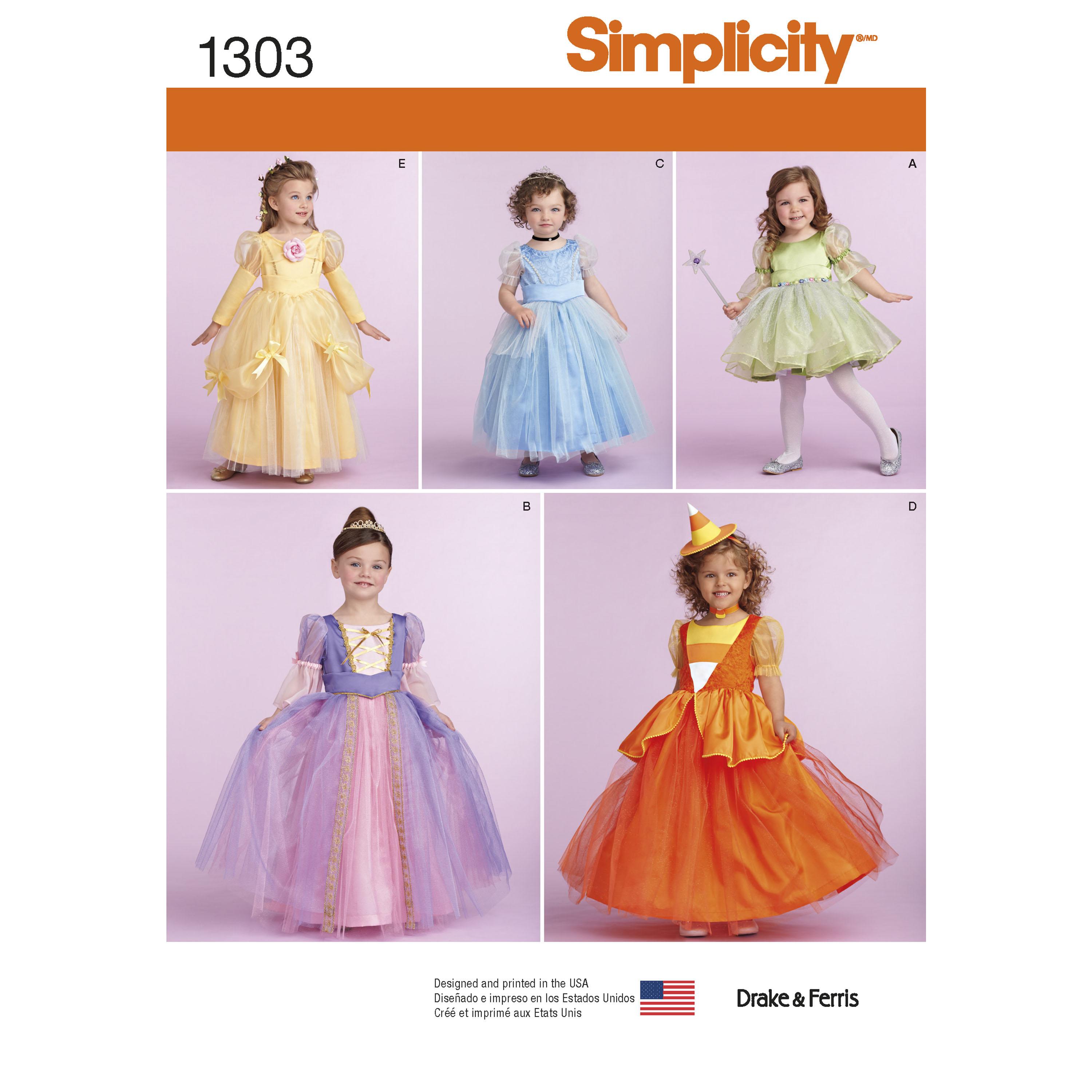 Simplicity S1303 Toddlers' and Child's Costumes
