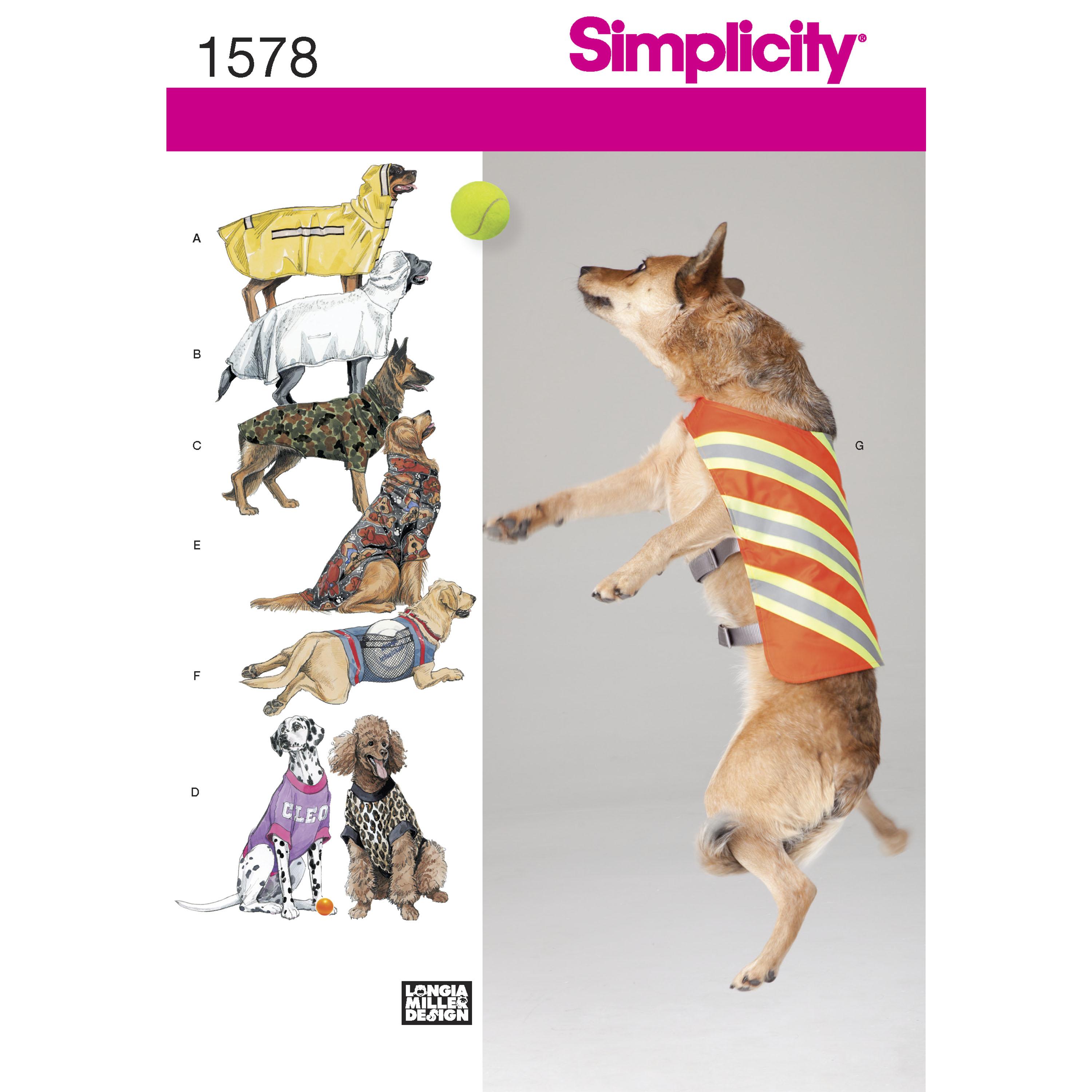 Simplicity S1578 Large Size Dog Clothes