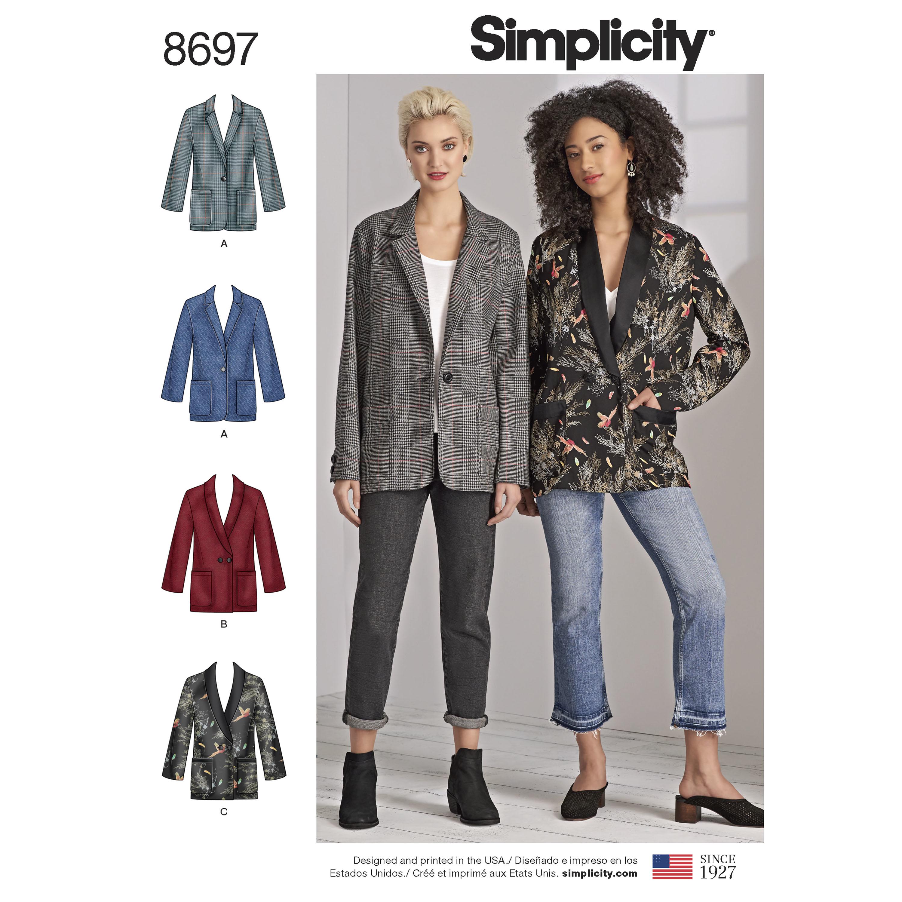 Simplicity S8697 Womens / Plus Size Oversized Blazer