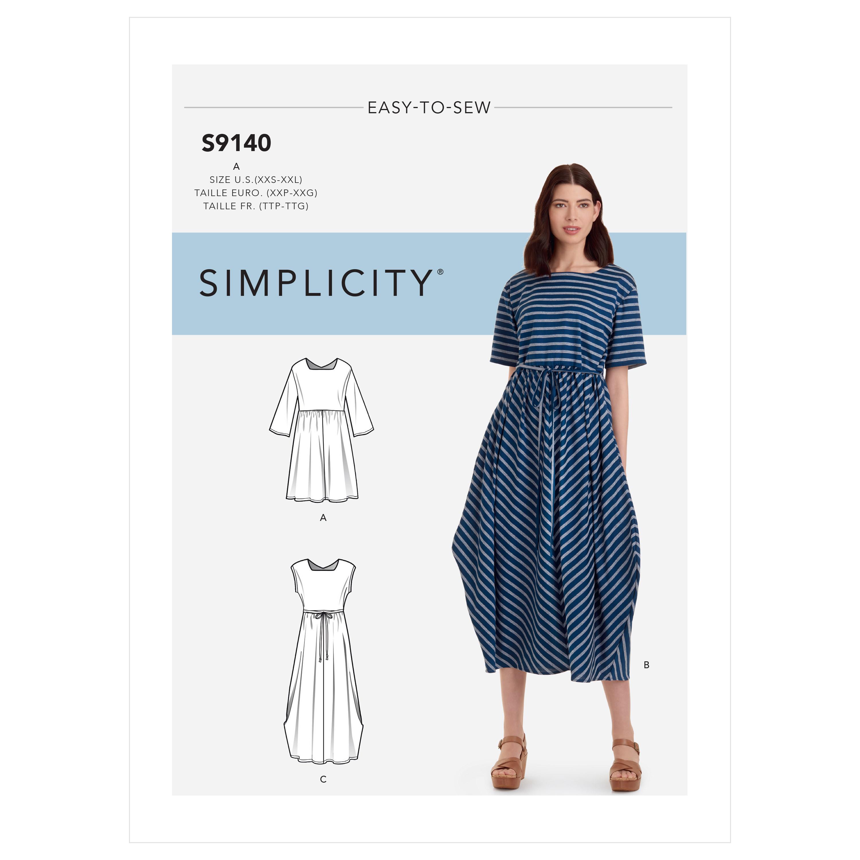 Simplicity S9140 Misses' Relaxed Pullover Dress