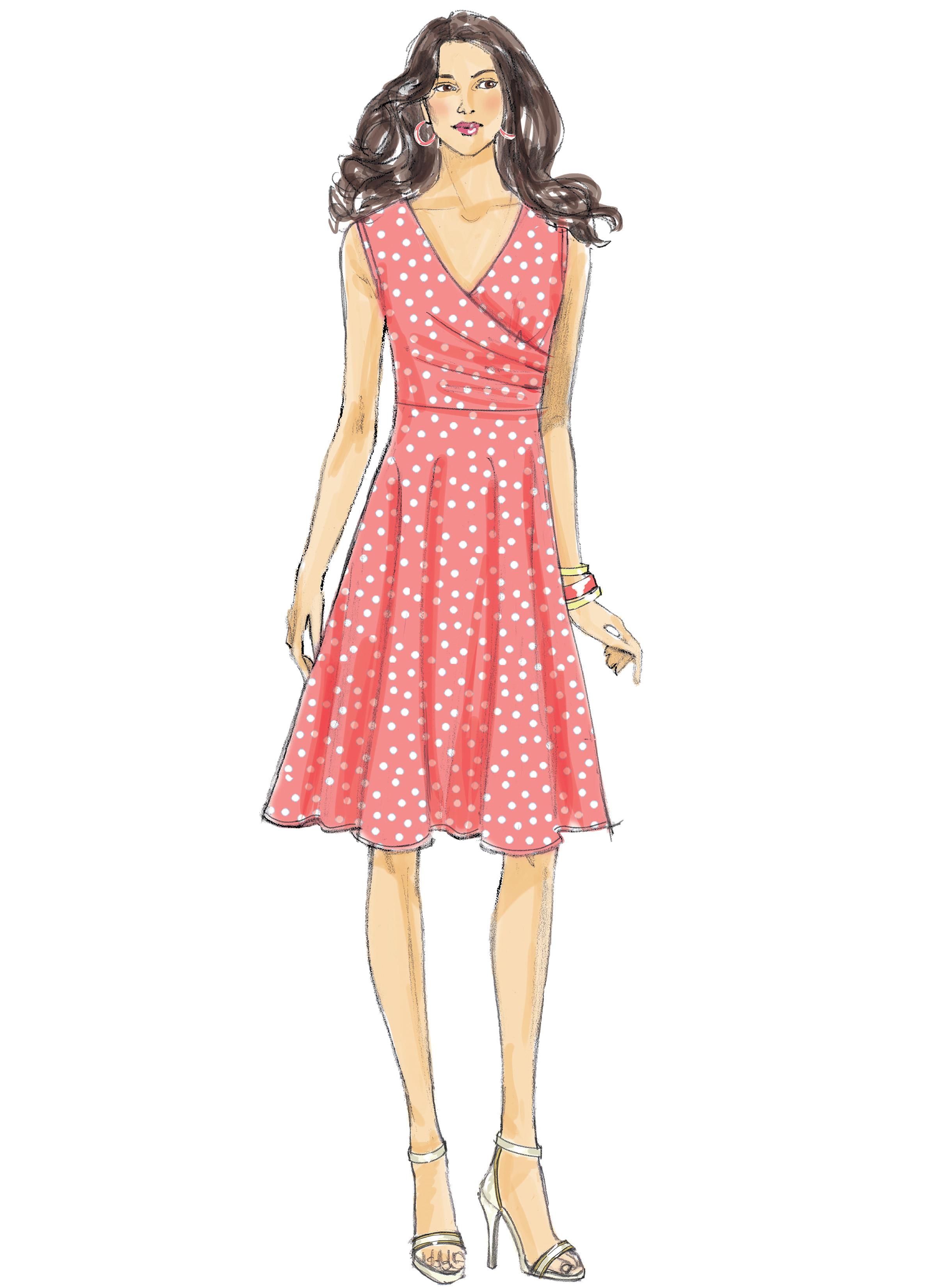 Butterick B6446 Misses' Pleated Wrap Dresses with Sash
