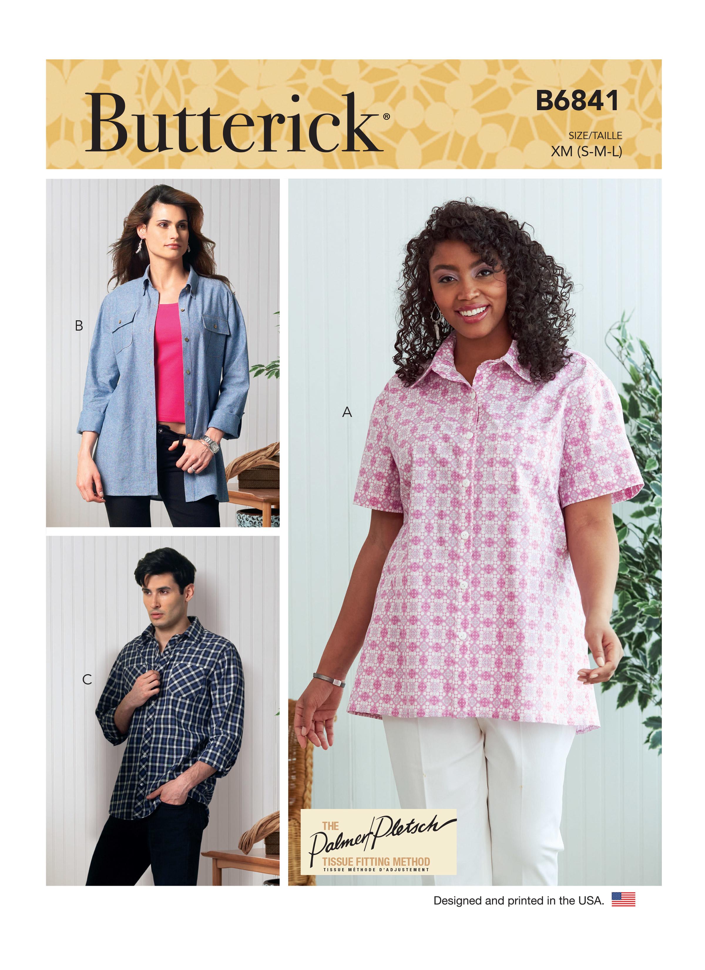 Butterick B6841 Unisex Button-Down Shirts