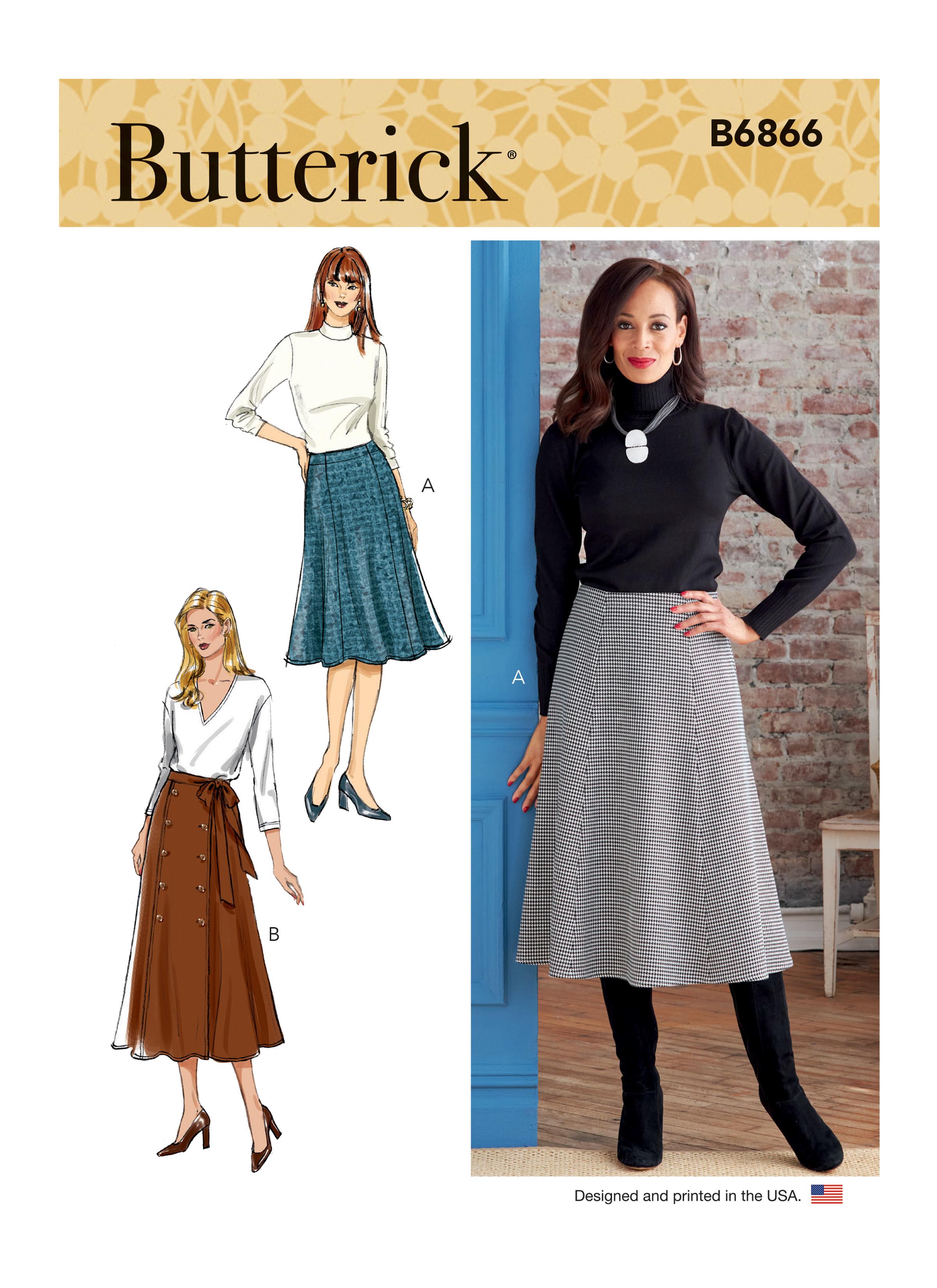 Butterick B6866 Misses' Skirt and Sash