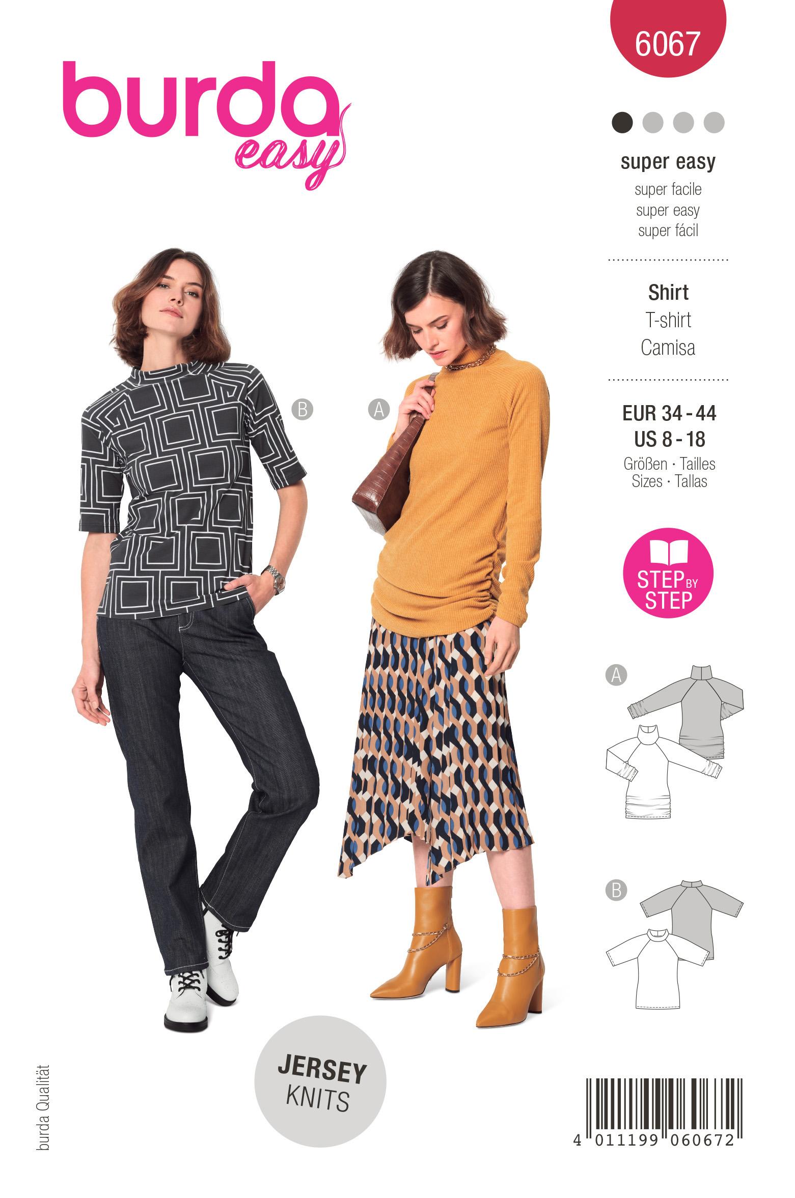 Burda Style Pattern 6067 Misses' Top with Raglan Sleeves
