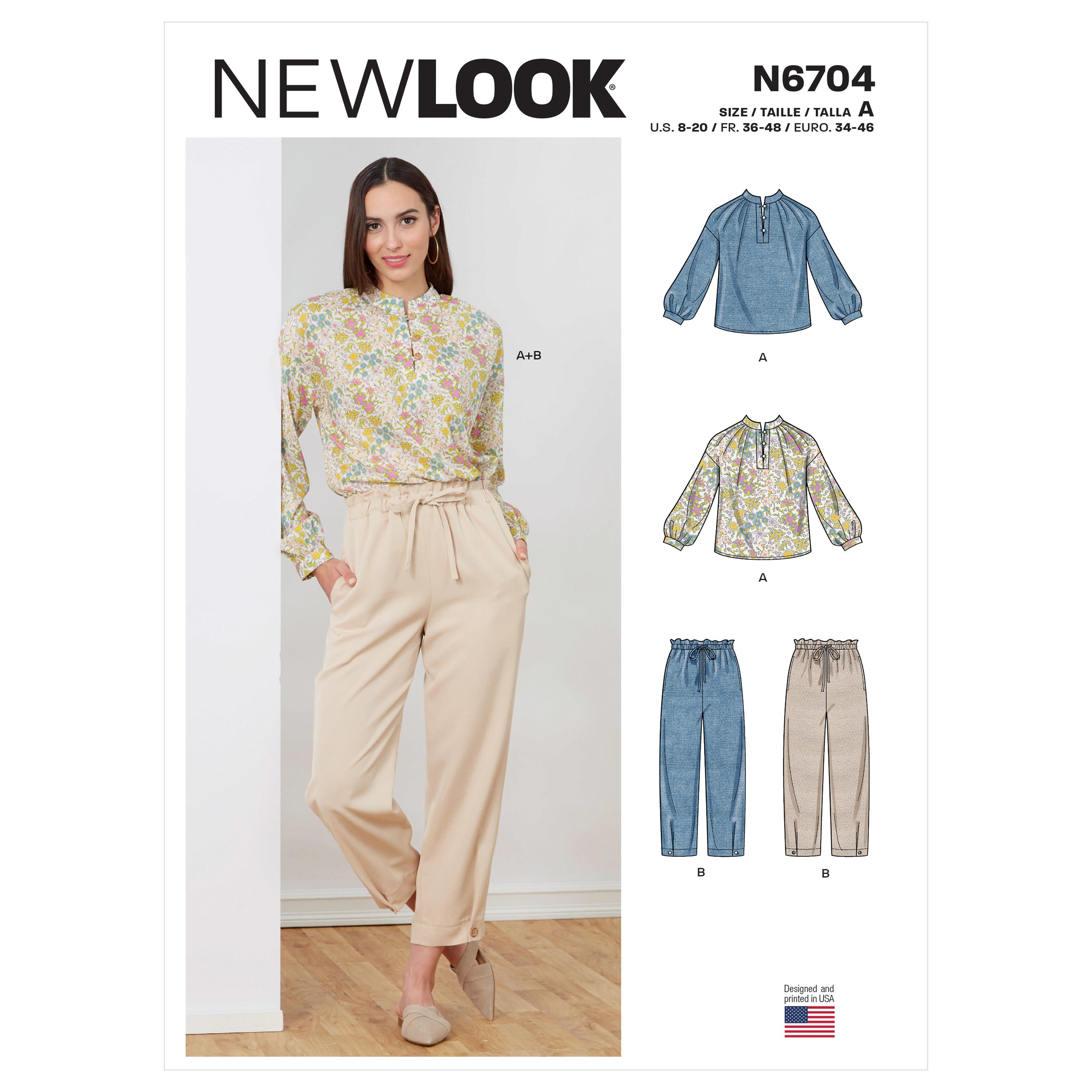 New Look Sewing Pattern N6704 Misses' Top and Pull-On Pant