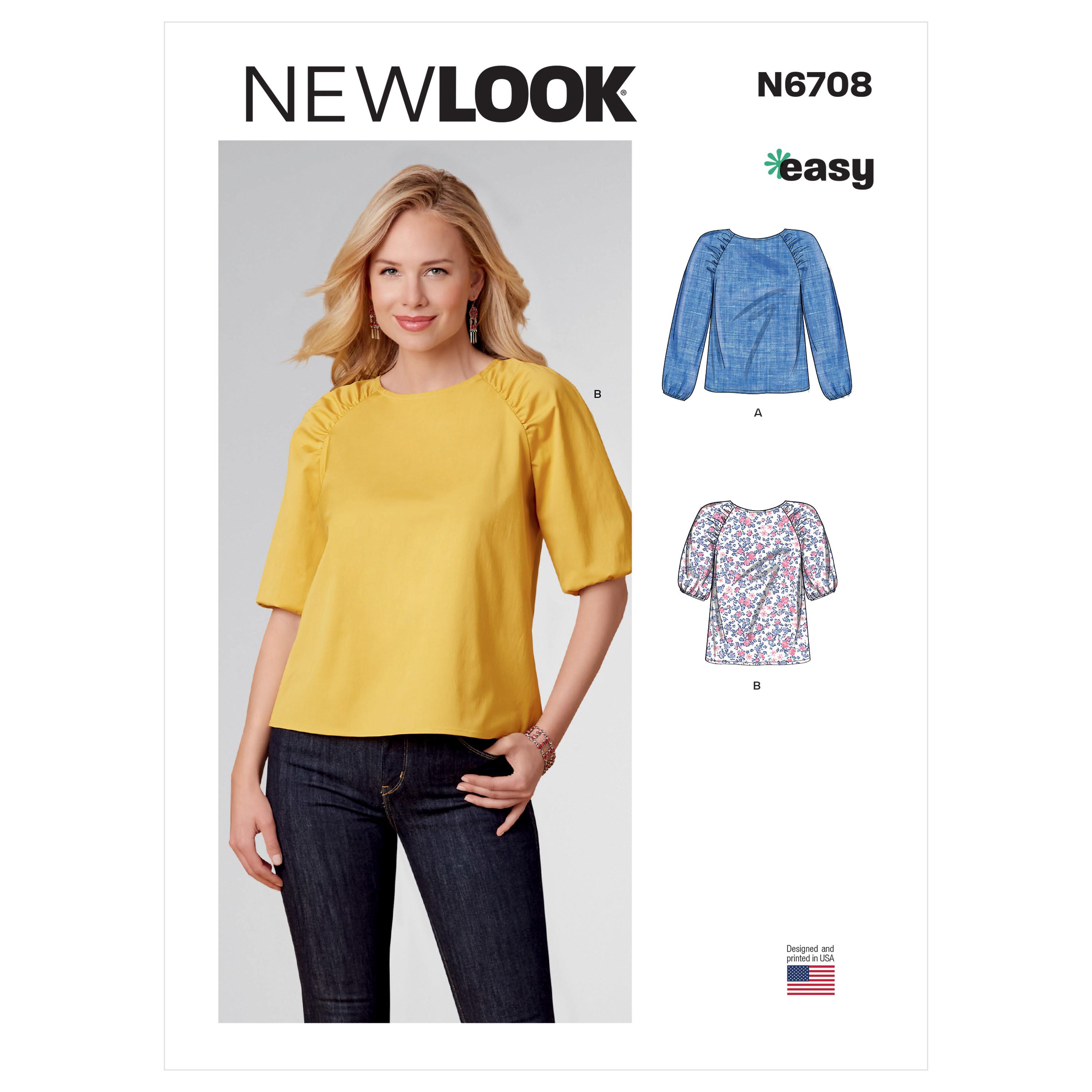 New Look Sewing Pattern N6708 Misses' Tops