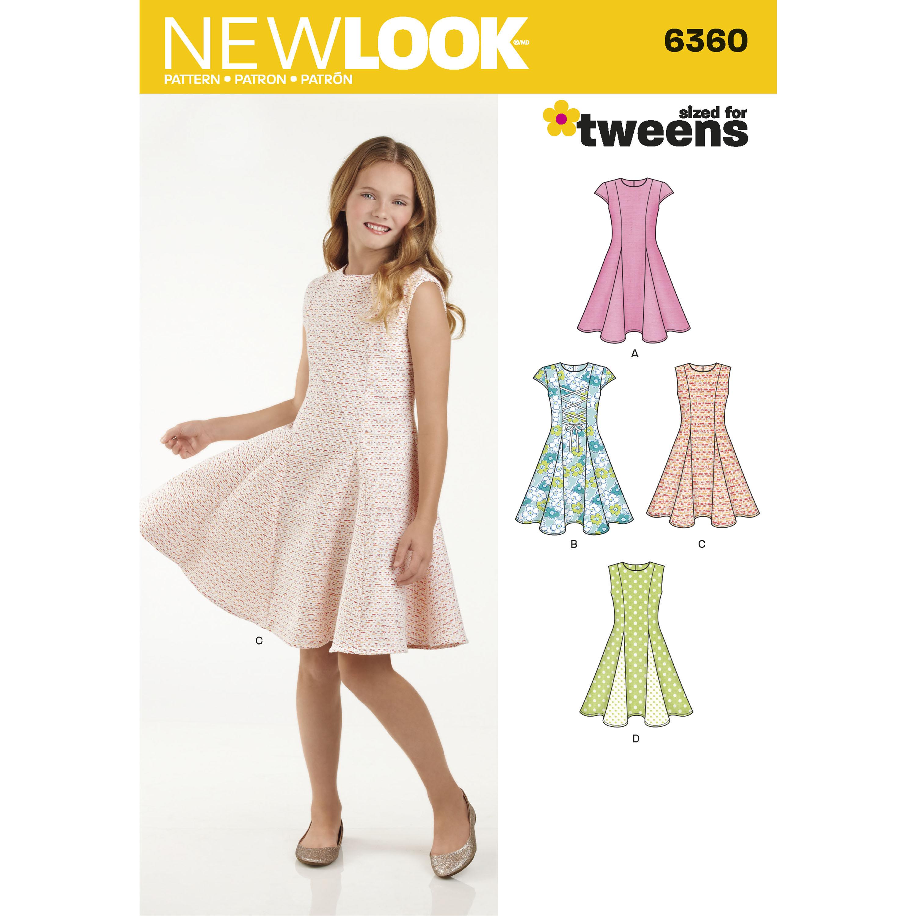 NewLook N6360 Girls' Sized for Tweens Dress