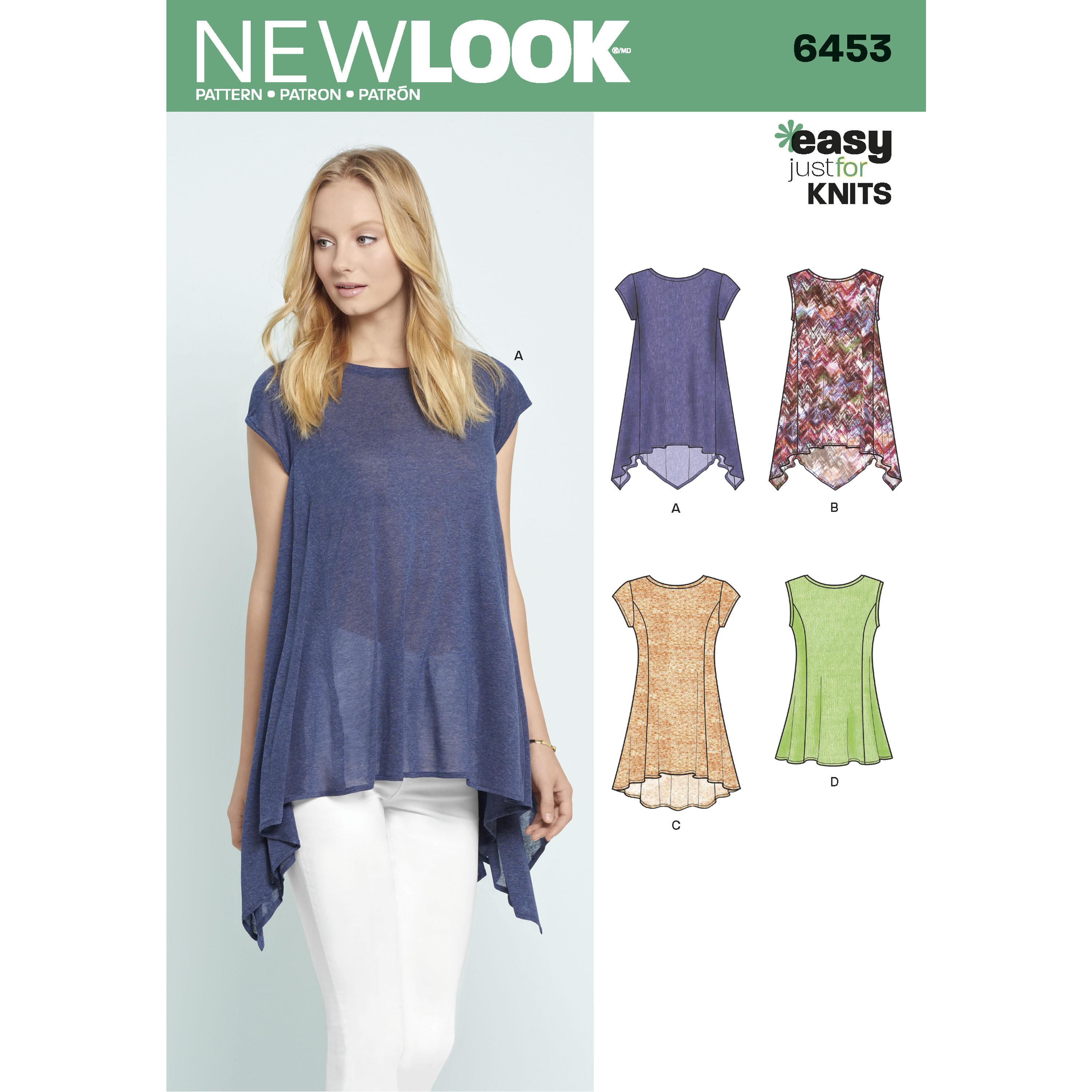 NewLook N6453 Misses' Easy Knit Tops