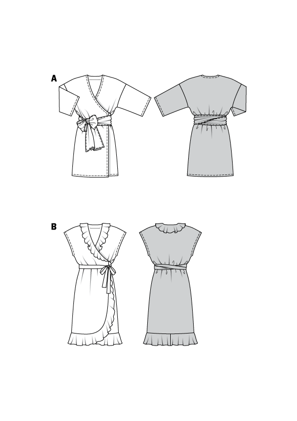 Burda B6207 Wrap Dress with Tie Bands Sewing Pattern