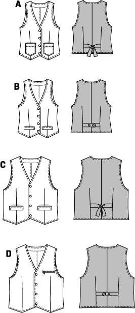 Burda B7810 Vest Sewing Pattern