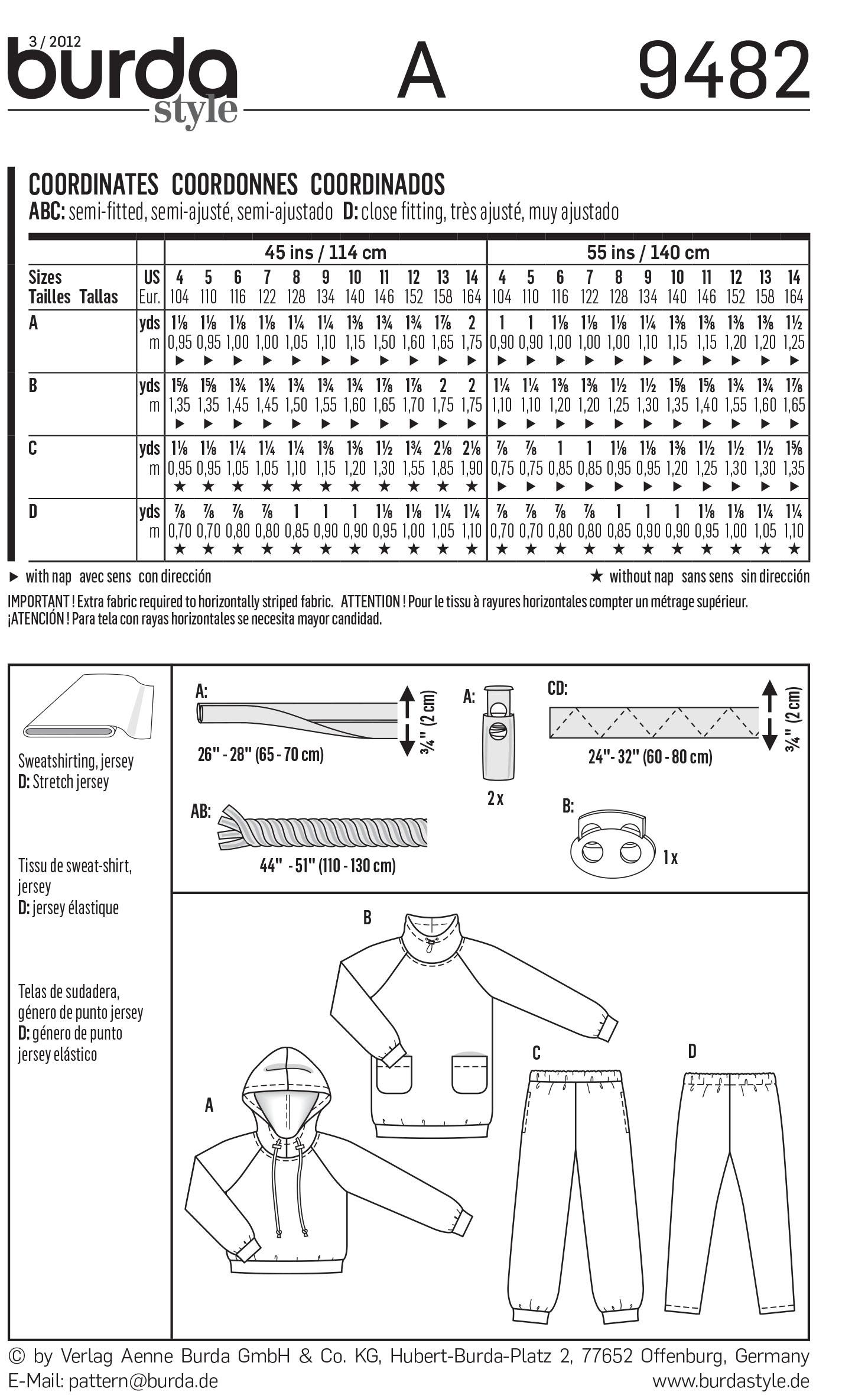 Burda B9482 Coordinates Sewing Pattern
