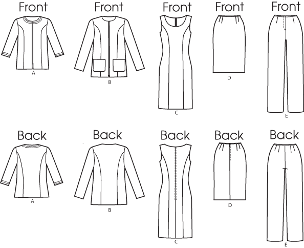 Butterick B5719 Misses'/Women's Jacket, Dress, Skirt and Pants