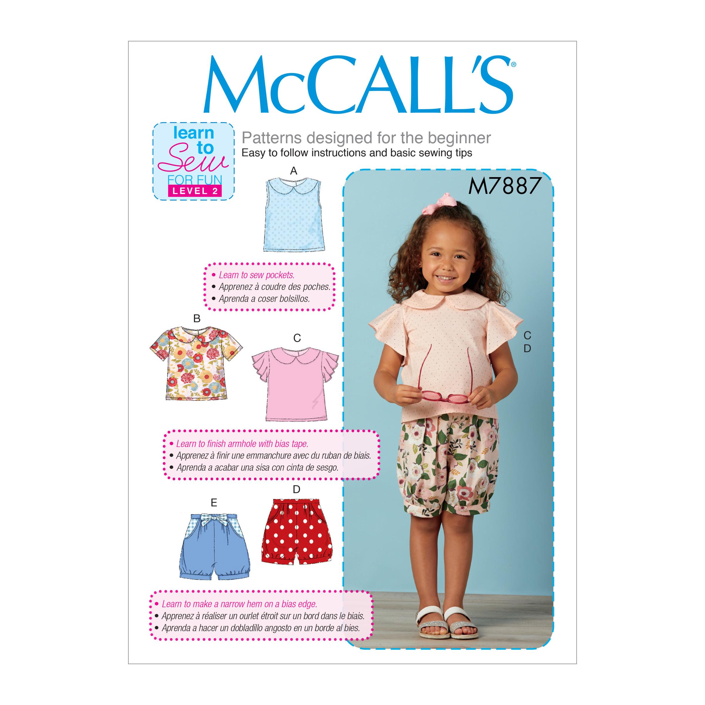 McCalls M7887 Kids Infants & Toddlers