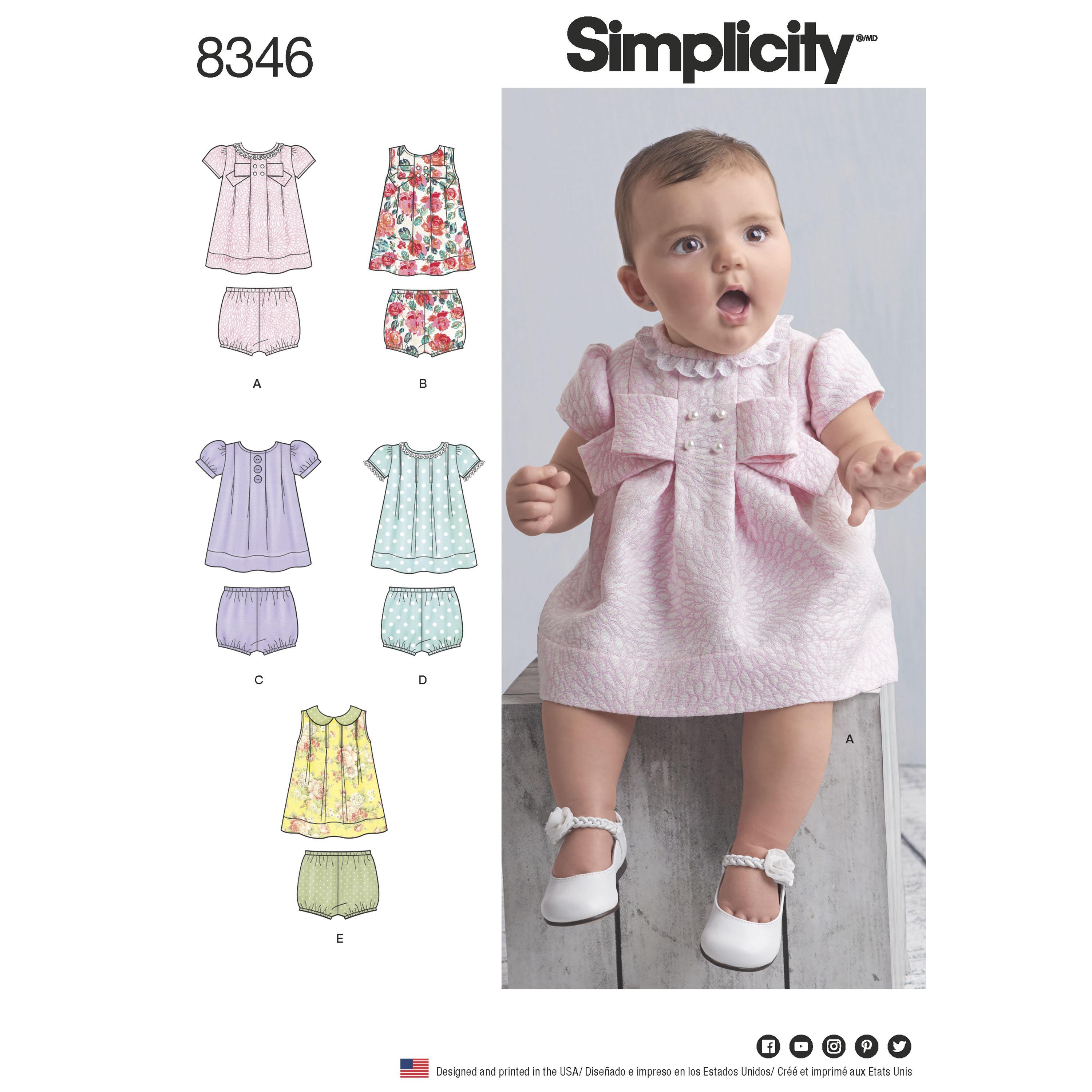 Simplicity S8346 Babies' Dress and Panties