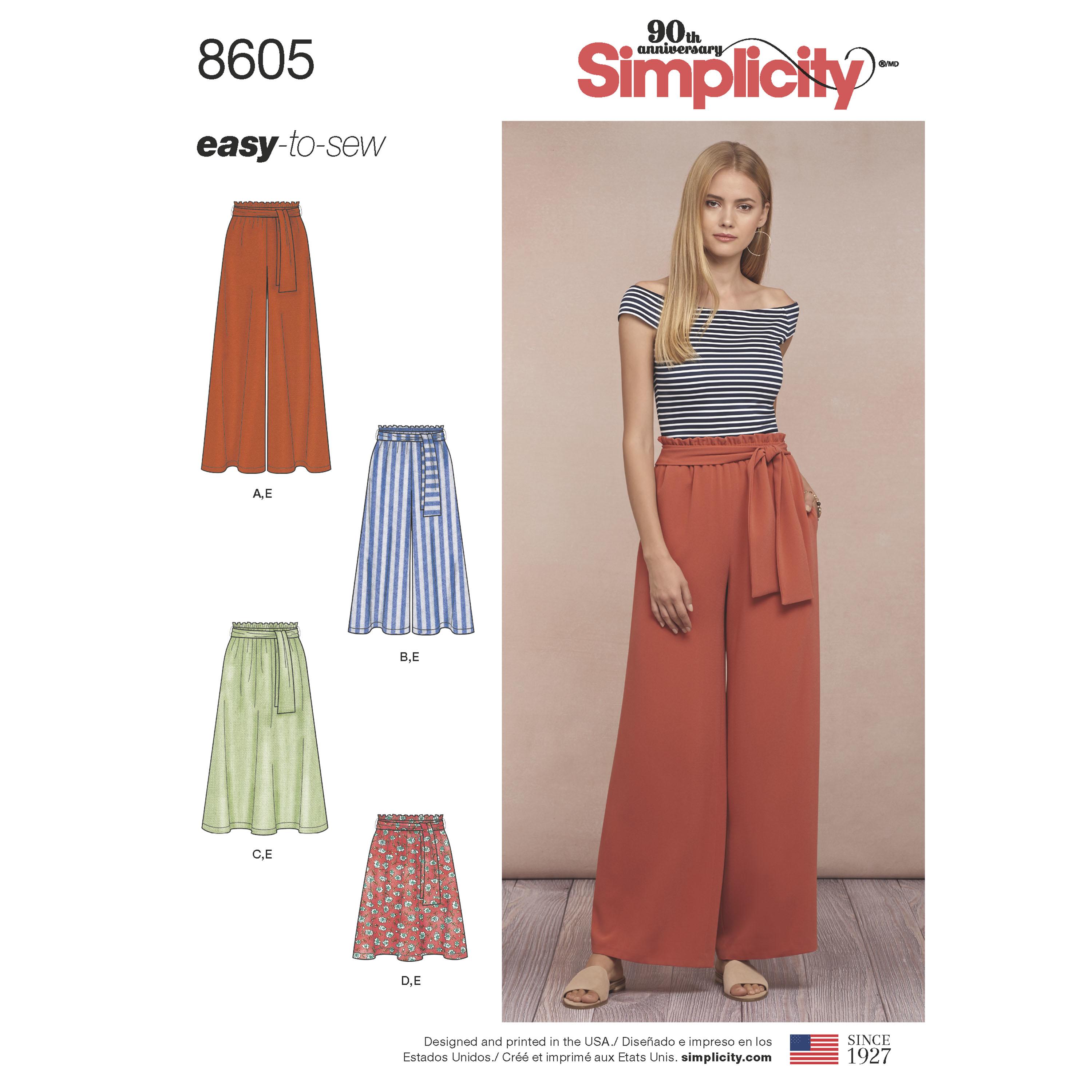 Simplicity S8605 Womens Pull on Skirt and Pants