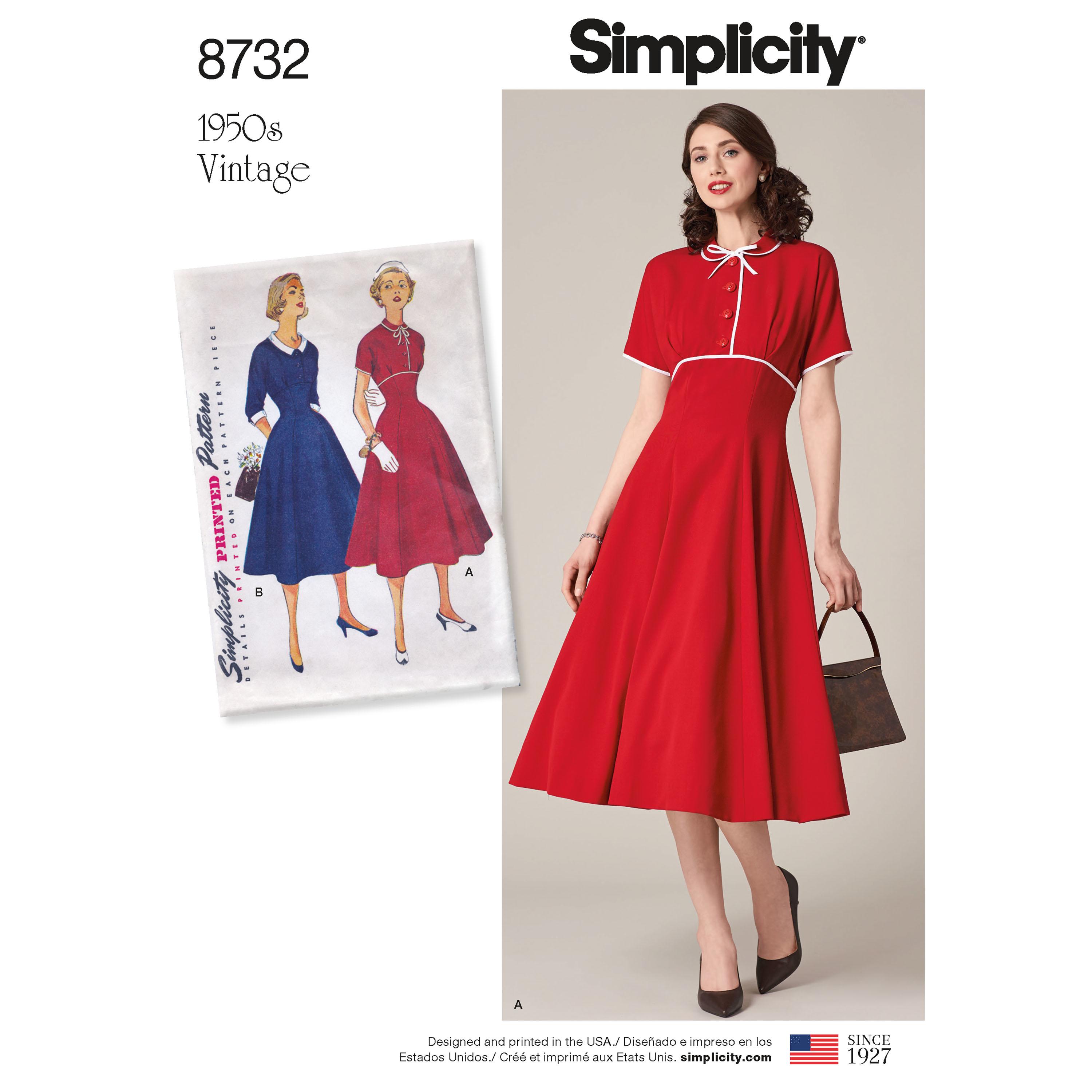 Simplicity S8732 Women's Vintage Dress