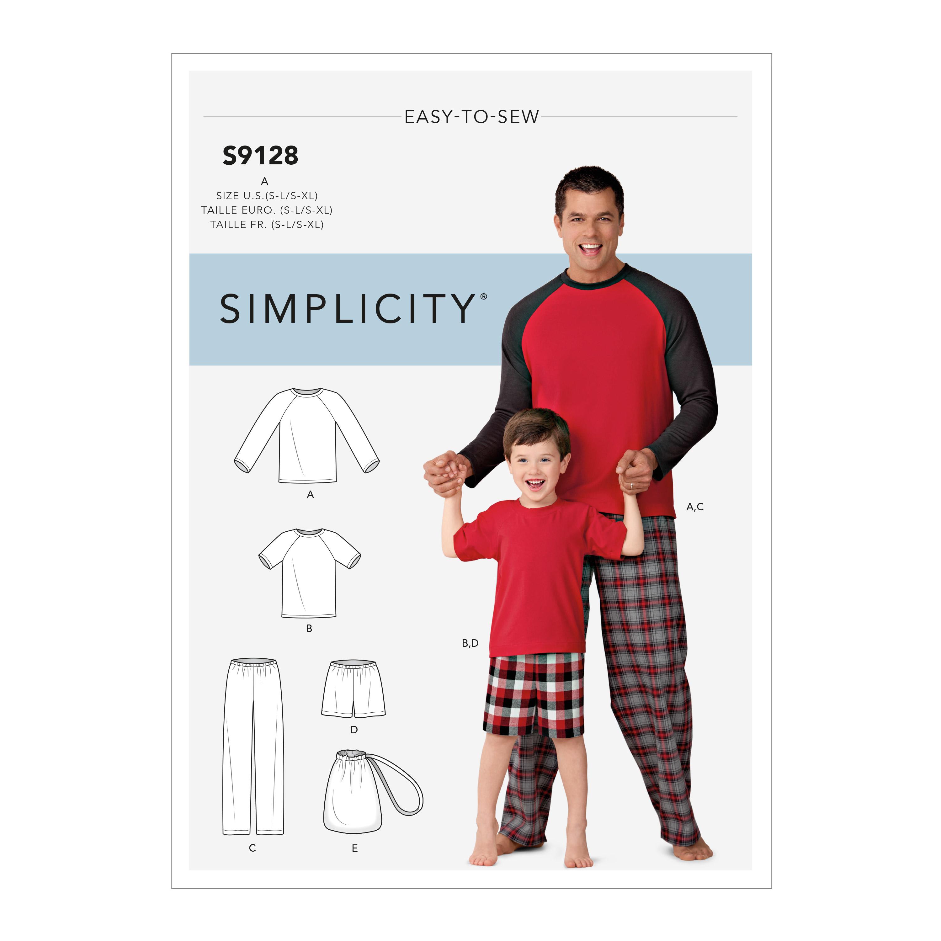 Simplicity S9128 Men's & Boys Sleepwear
