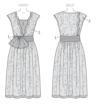Butterick B6399 Misses' Drop-Waist Dress with Oversized Bow