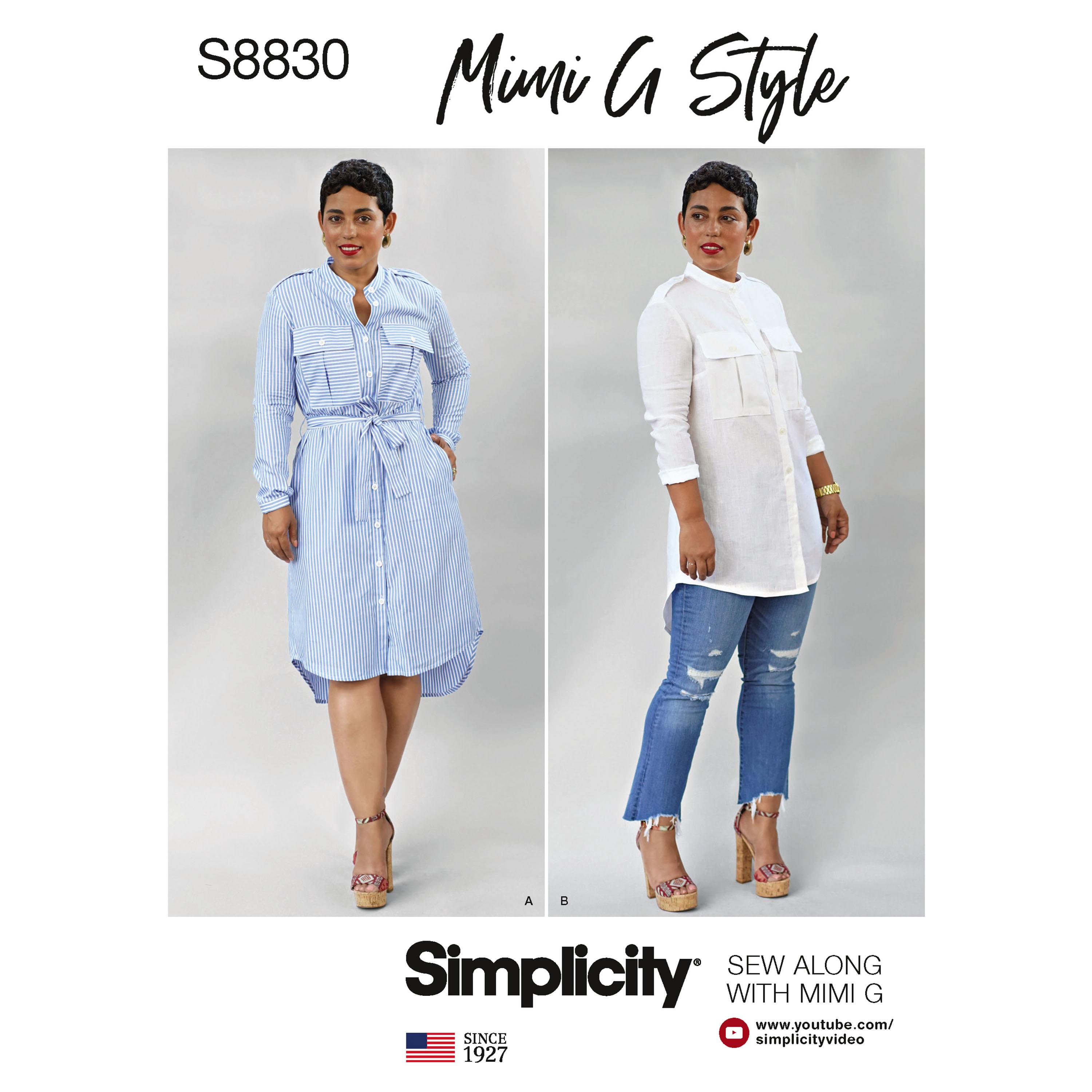 Simplicity S8830 Mimi G Misses'/Miss Petite Shirt Dress