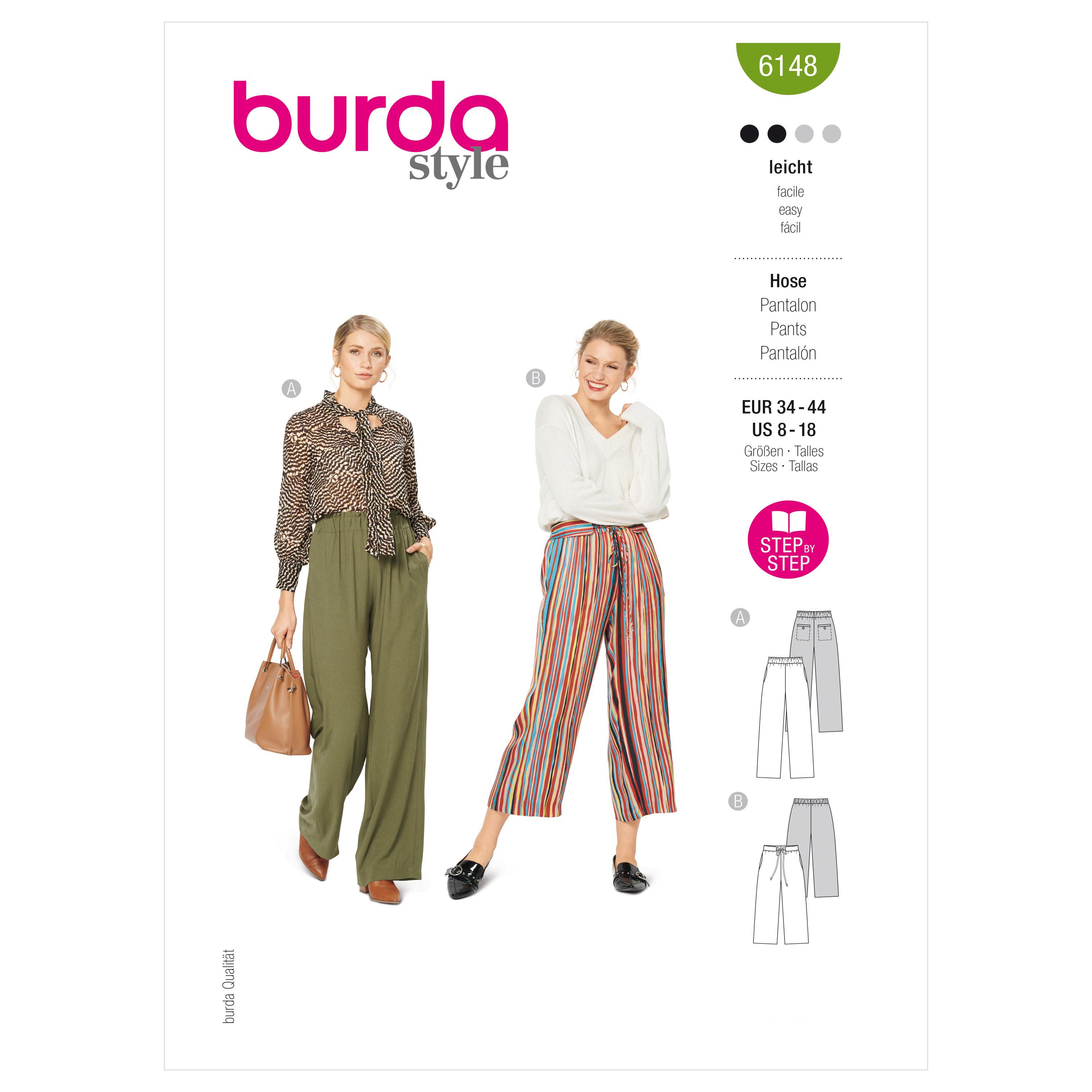 Burda Style Pattern 6148 Misses' Trousers and Pants