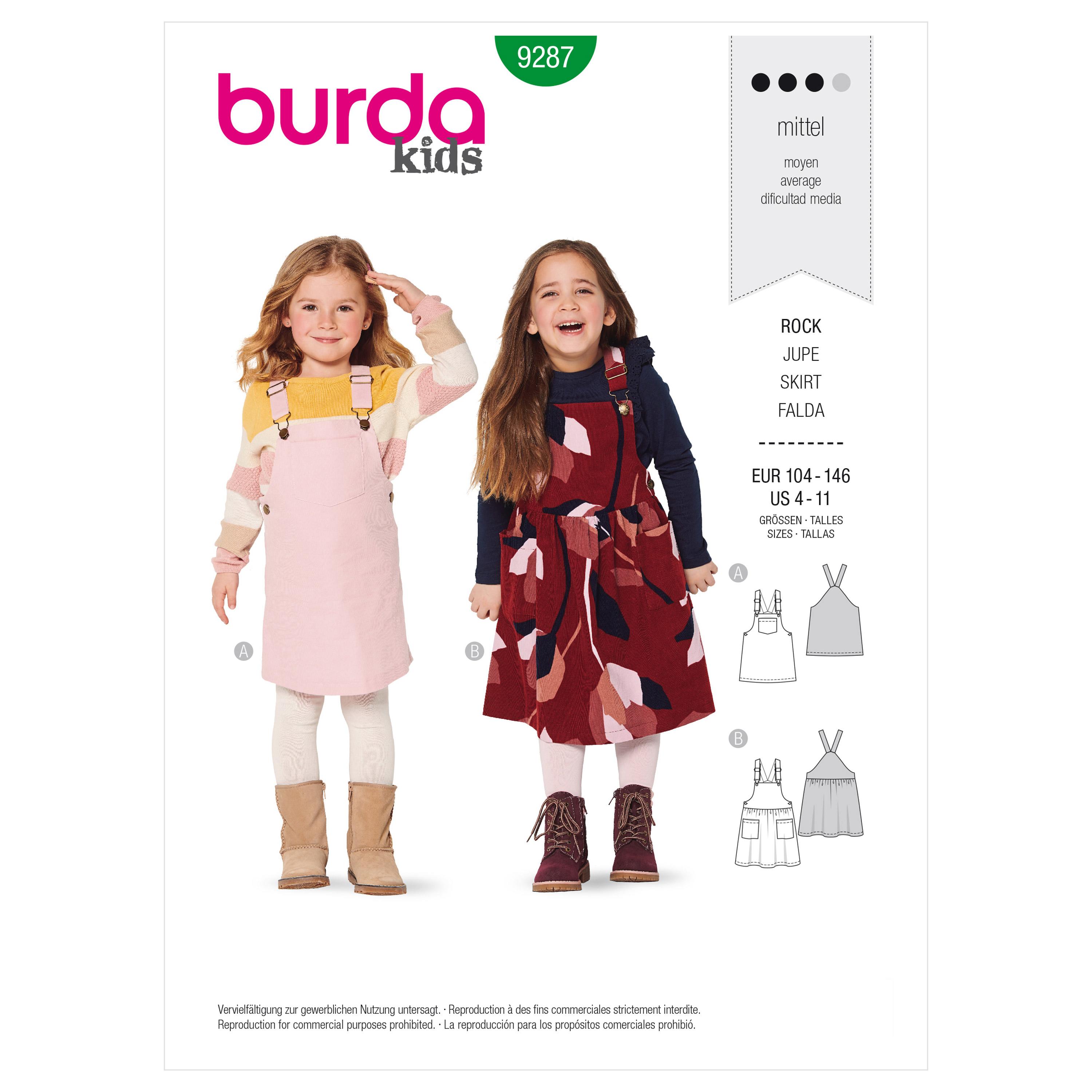 Burda Style Pattern 9287 Children's Bibbed skirt ? Pinafore