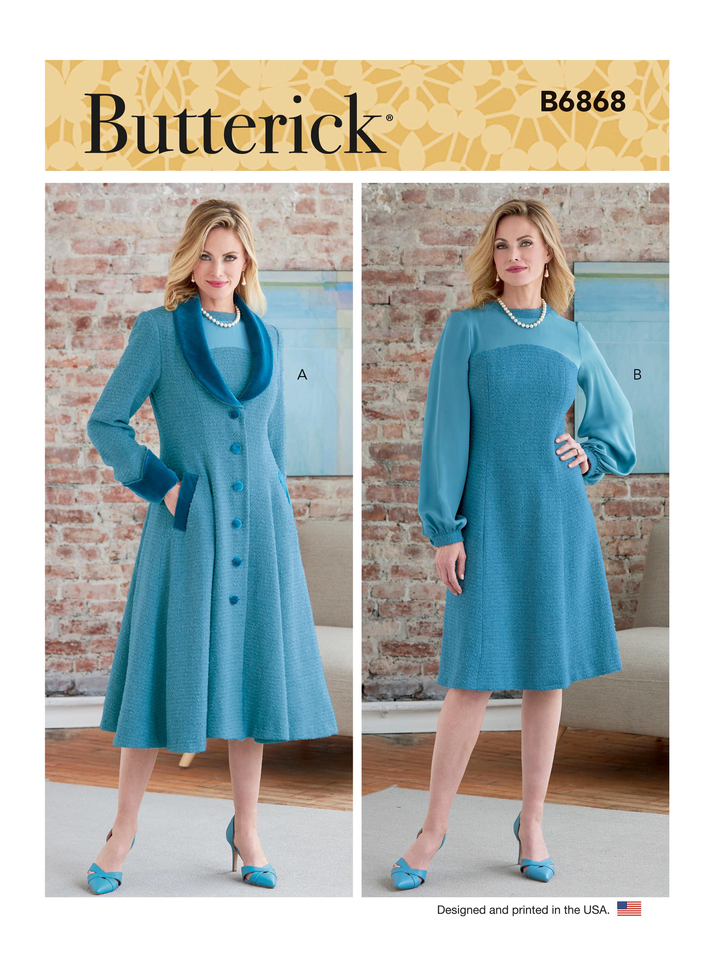 Butterick B6868 Misses' and Women's Coat and Dress