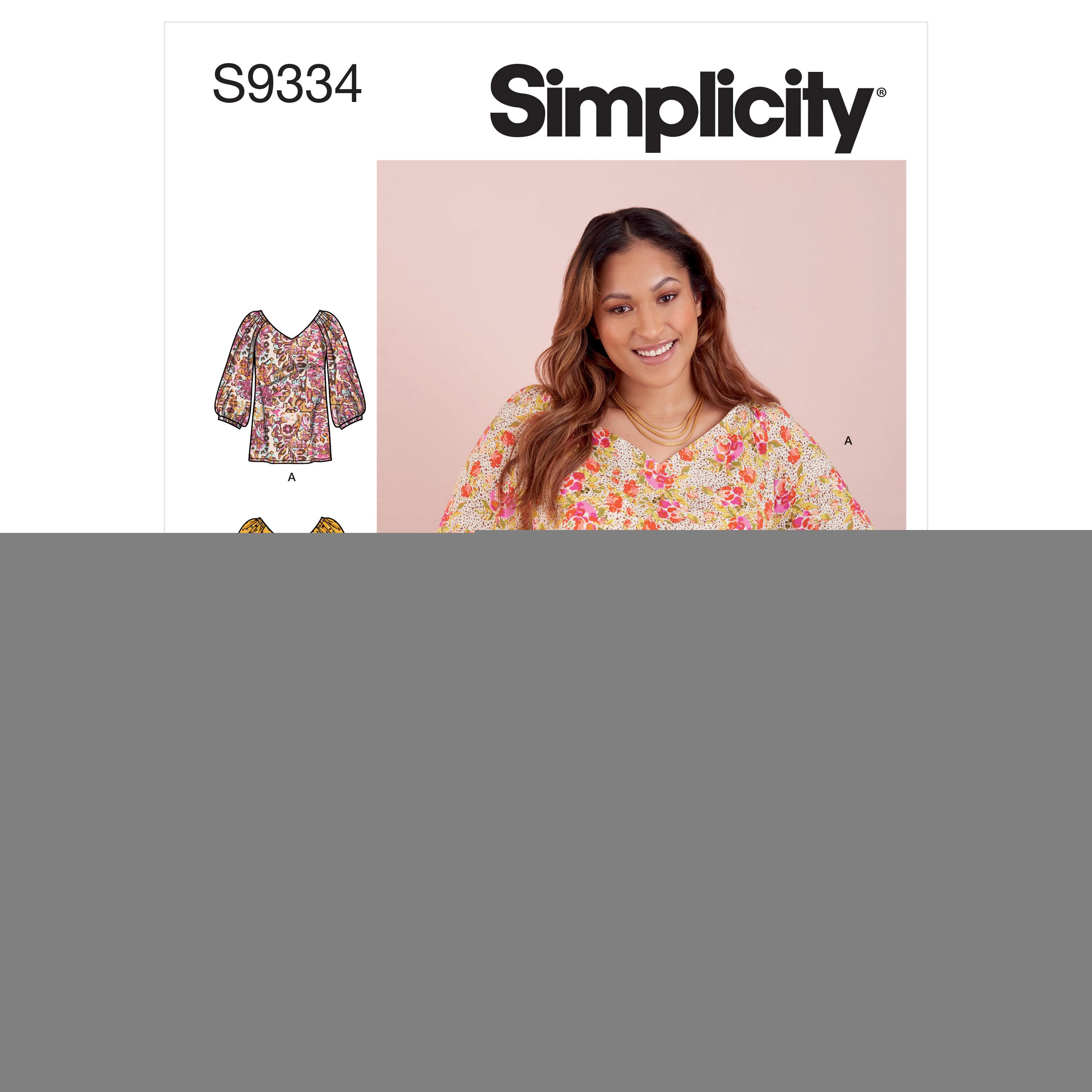 Simplicity Sewing Pattern S9334 Misses' and Women's Tops in Two Lengths