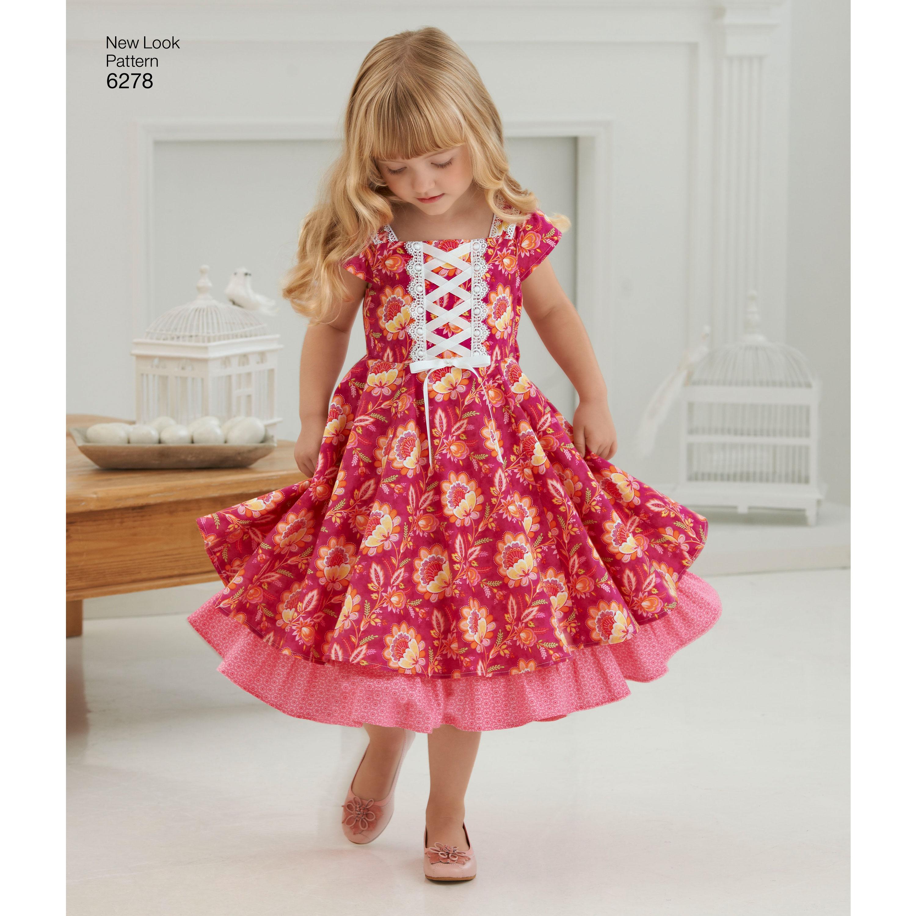 NewLook N6278 Child's Dress with Trim Variations