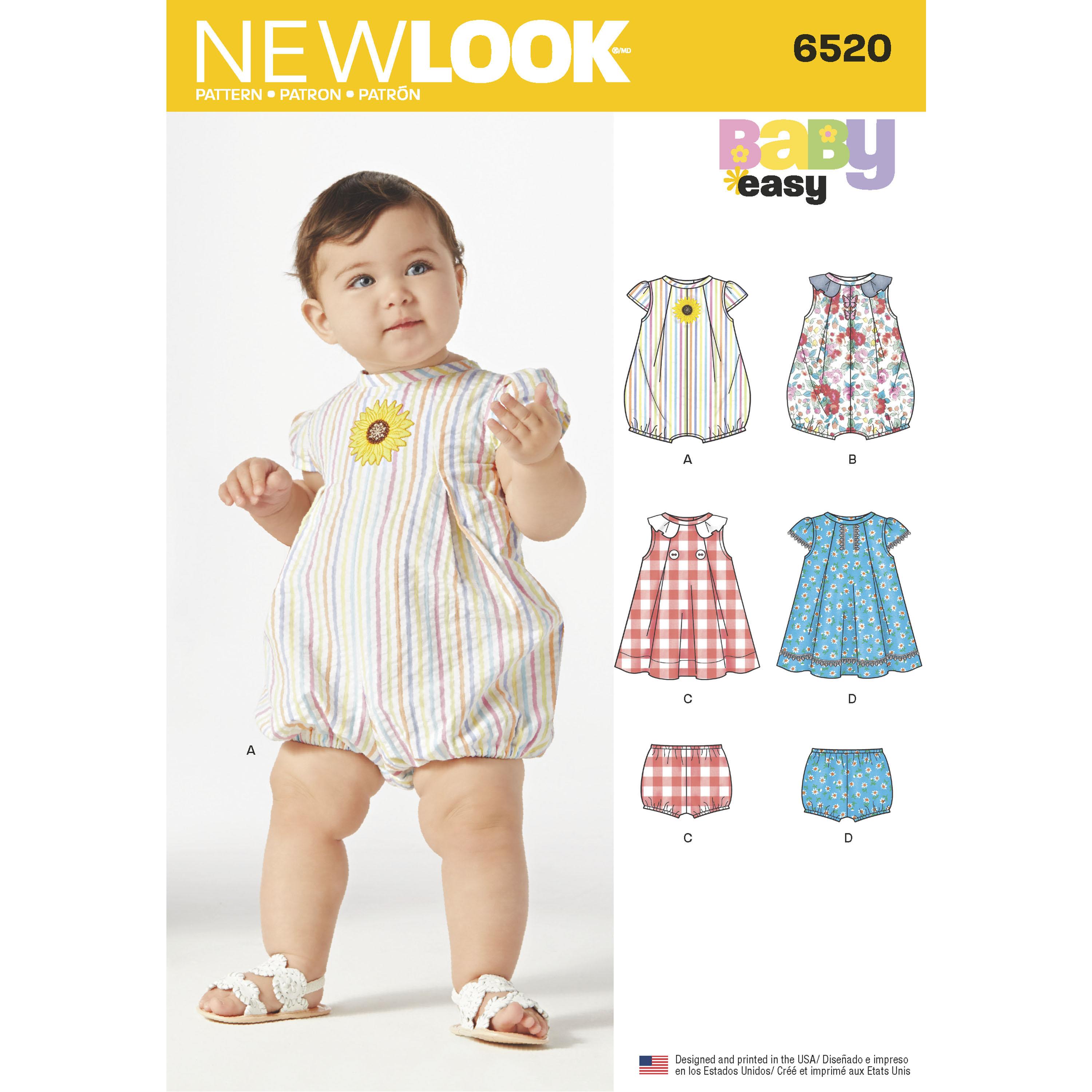 NewLook N6520 Babies' Romper and Dress with Panties