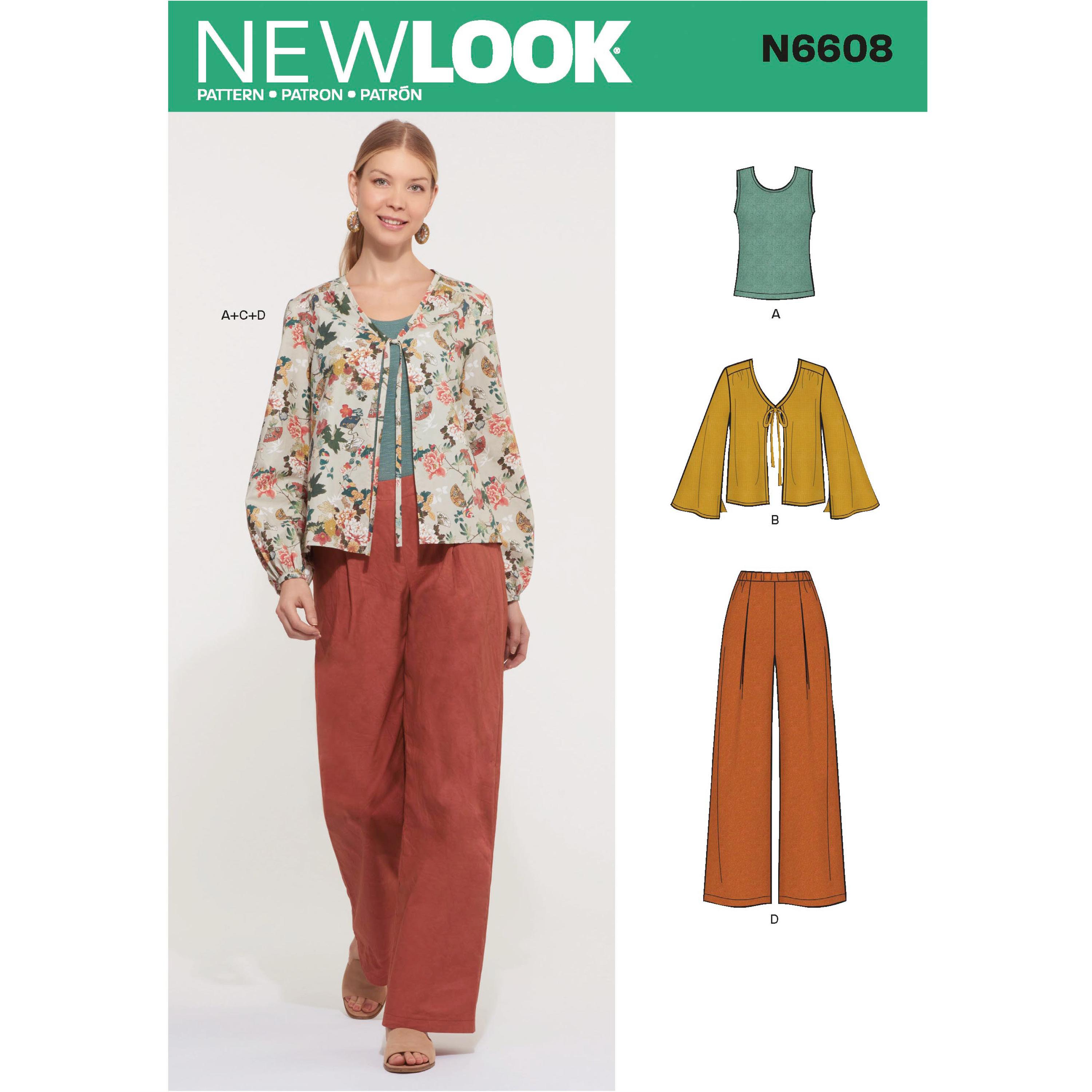 NewLook Sewing Pattern N6608 Misses' Jacket, Pants and Top