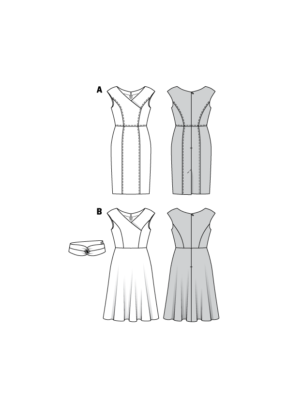 Burda B6236 Dress in Wrap Look Sewing Pattern