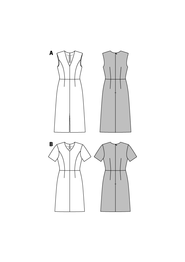 Burda B6511 Women's' V-neck Dress