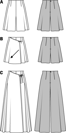 Burda B6980 Burda Trouserskirts Sewing Pattern