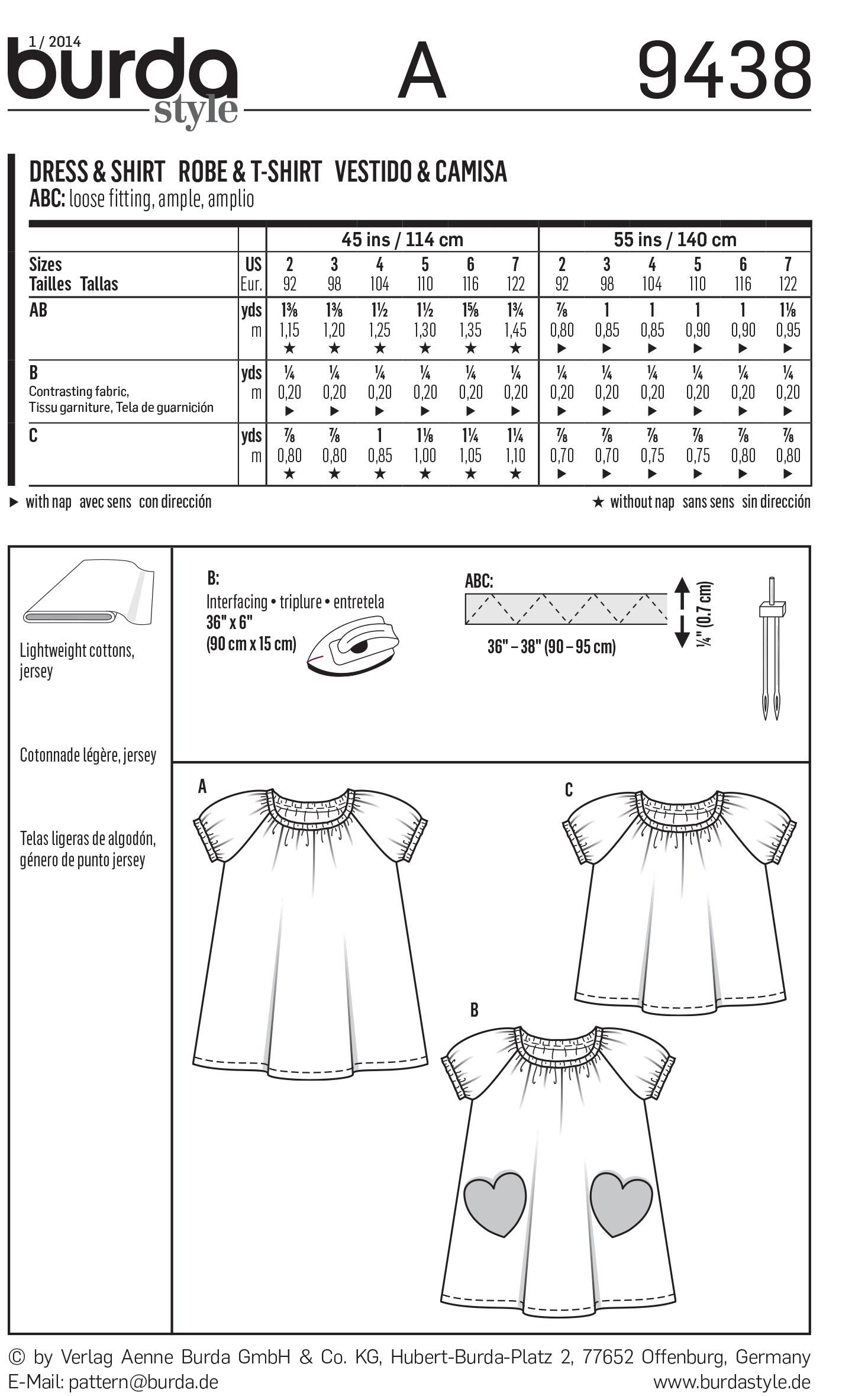Burda B9438 Burda Toddlers Sewing Pattern