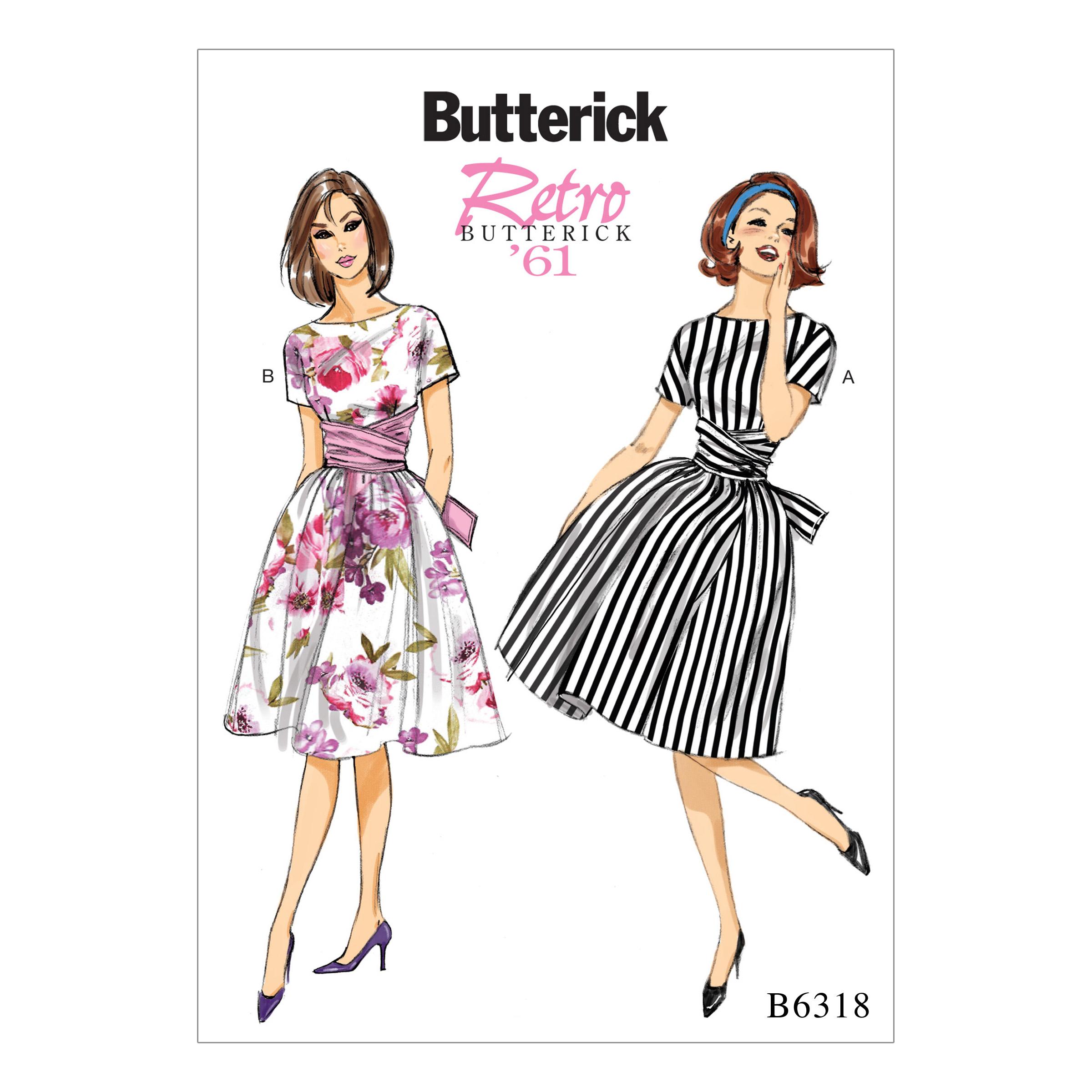Butterick B6318 Misses' Tie-Waist Dress