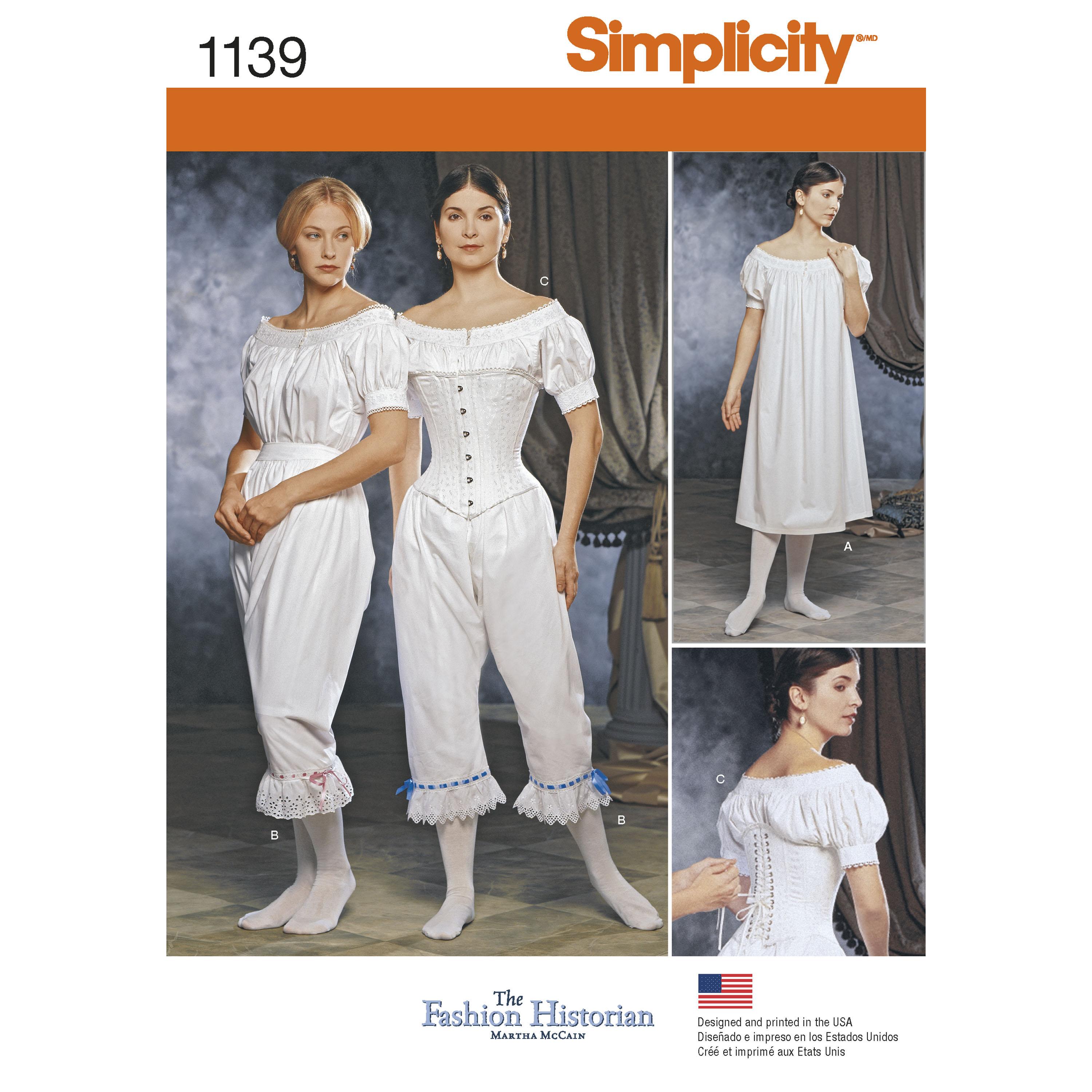 Simplicity S1139 Women's Civil War Undergarments