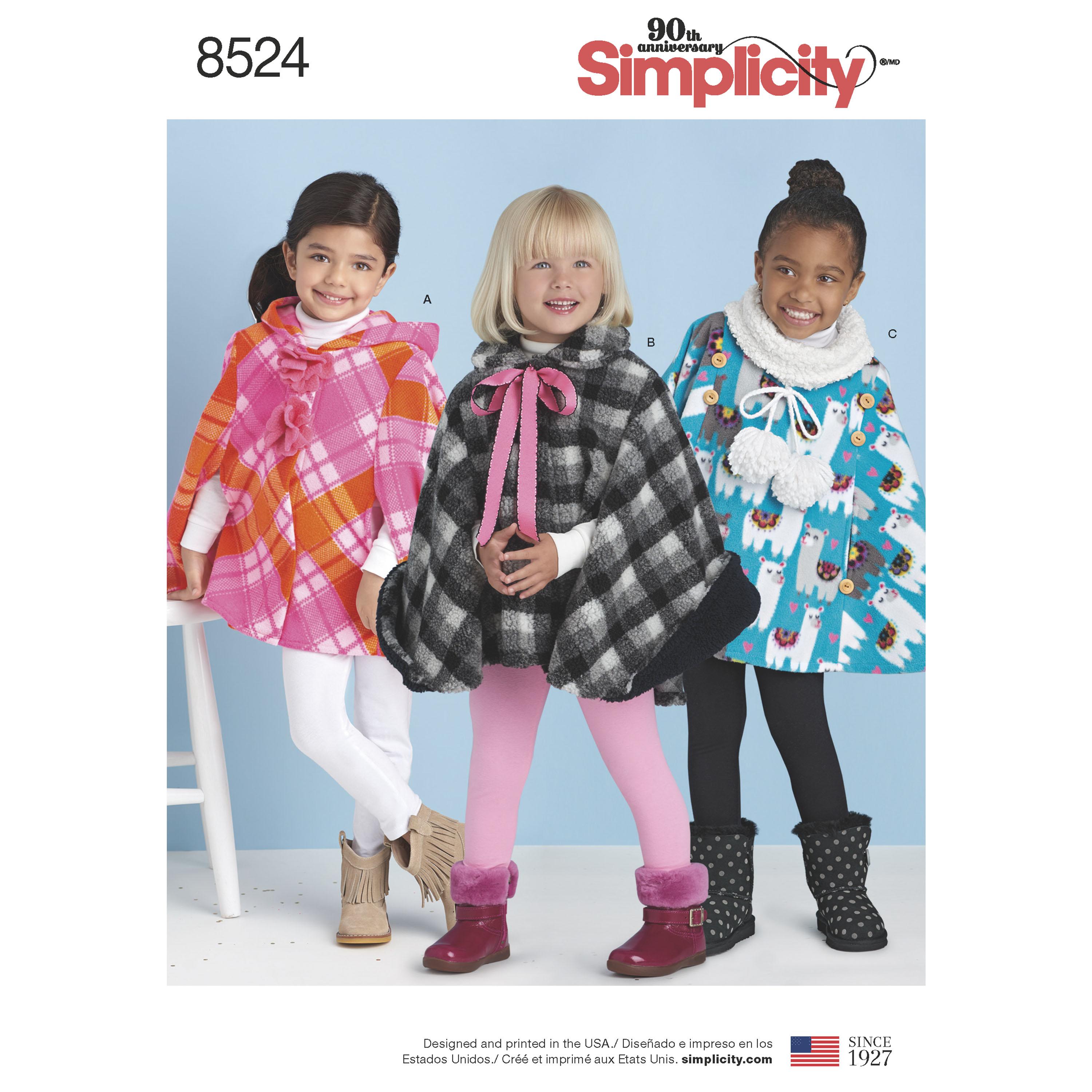 Simplicity S8524 Child's Poncho