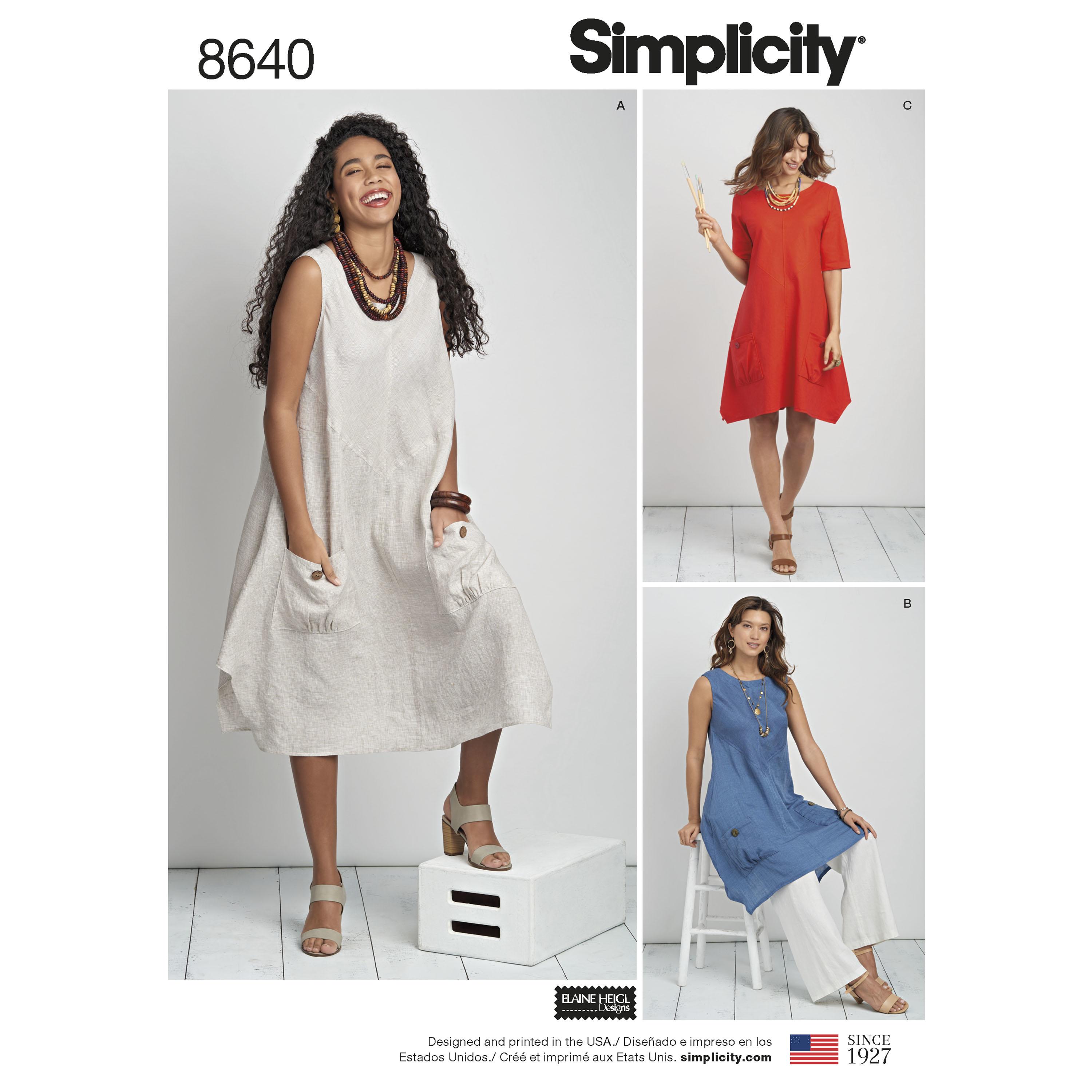 Simplicity S8640 Womens / Plus Size Dress or Tunic