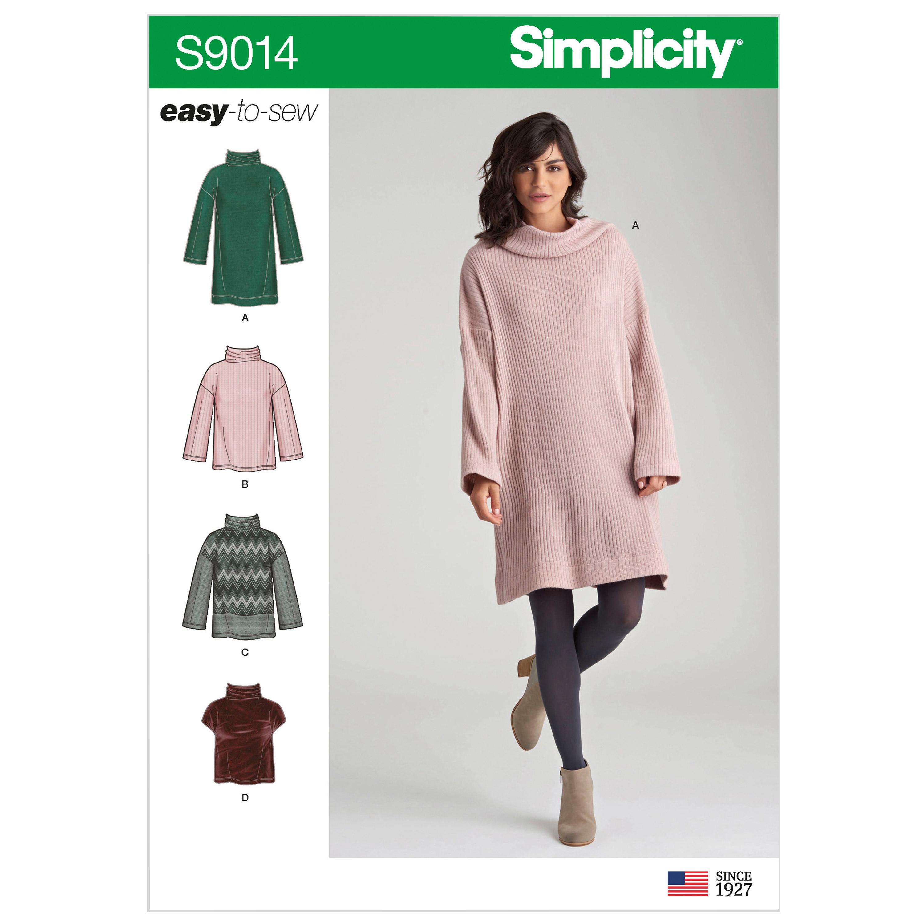 Simplicity S9014 Misses' Knit Tops with Variations