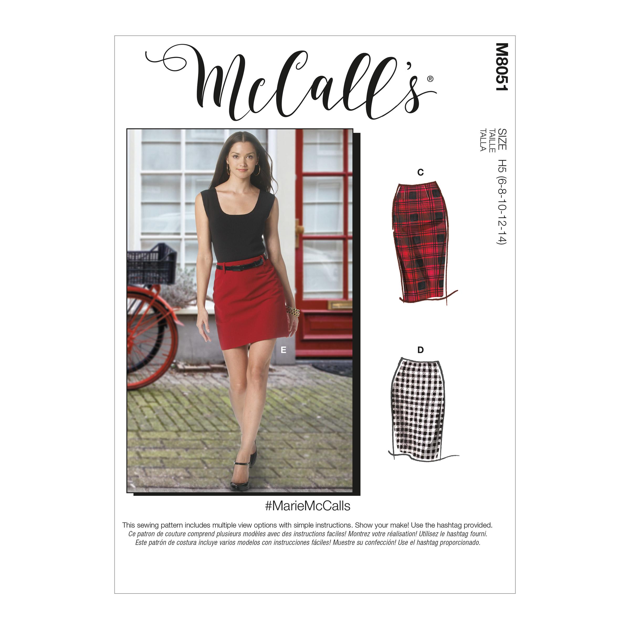 McCalls M8051 Misses Skirts