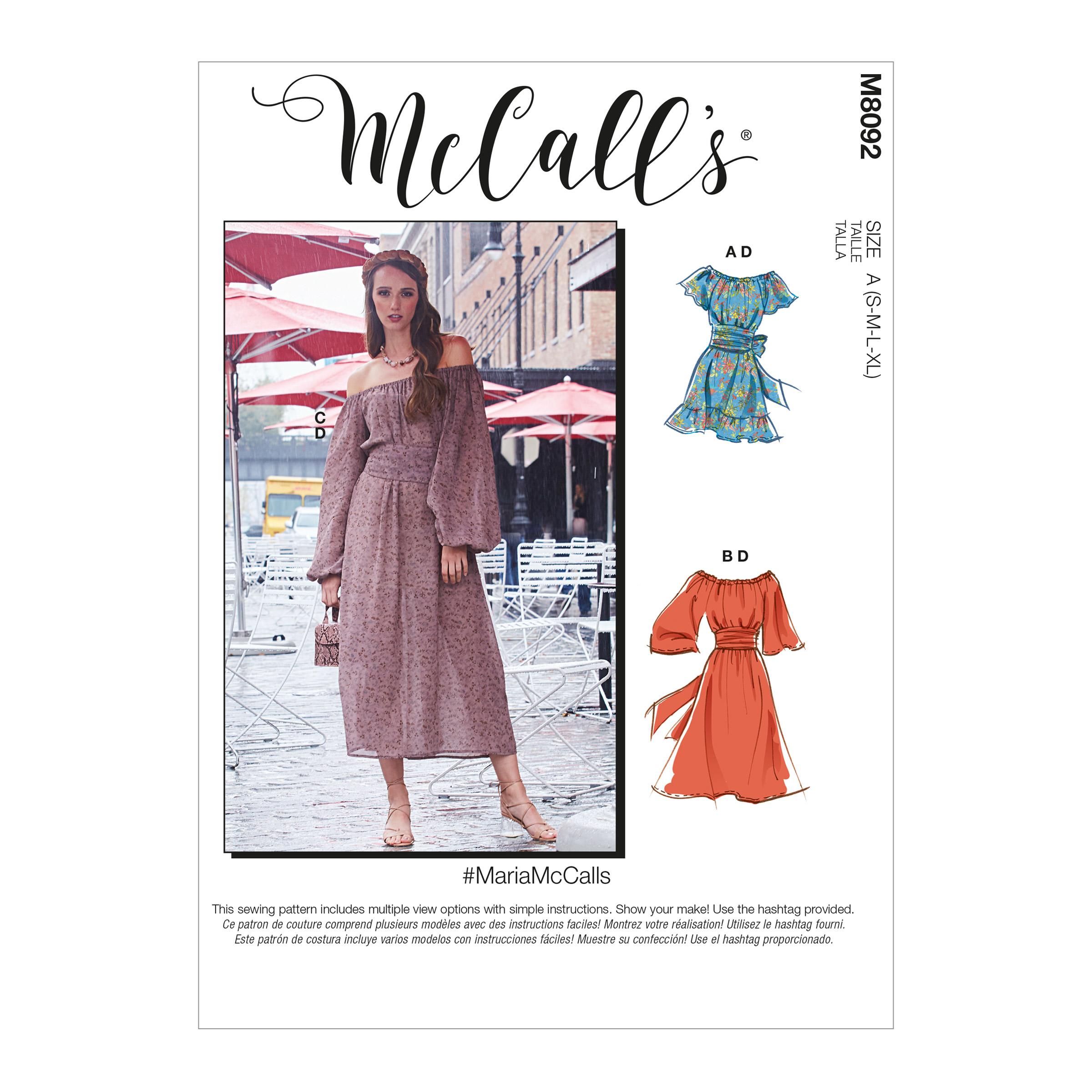McCalls M8092 #MariaMcCalls - Misses' Dresses