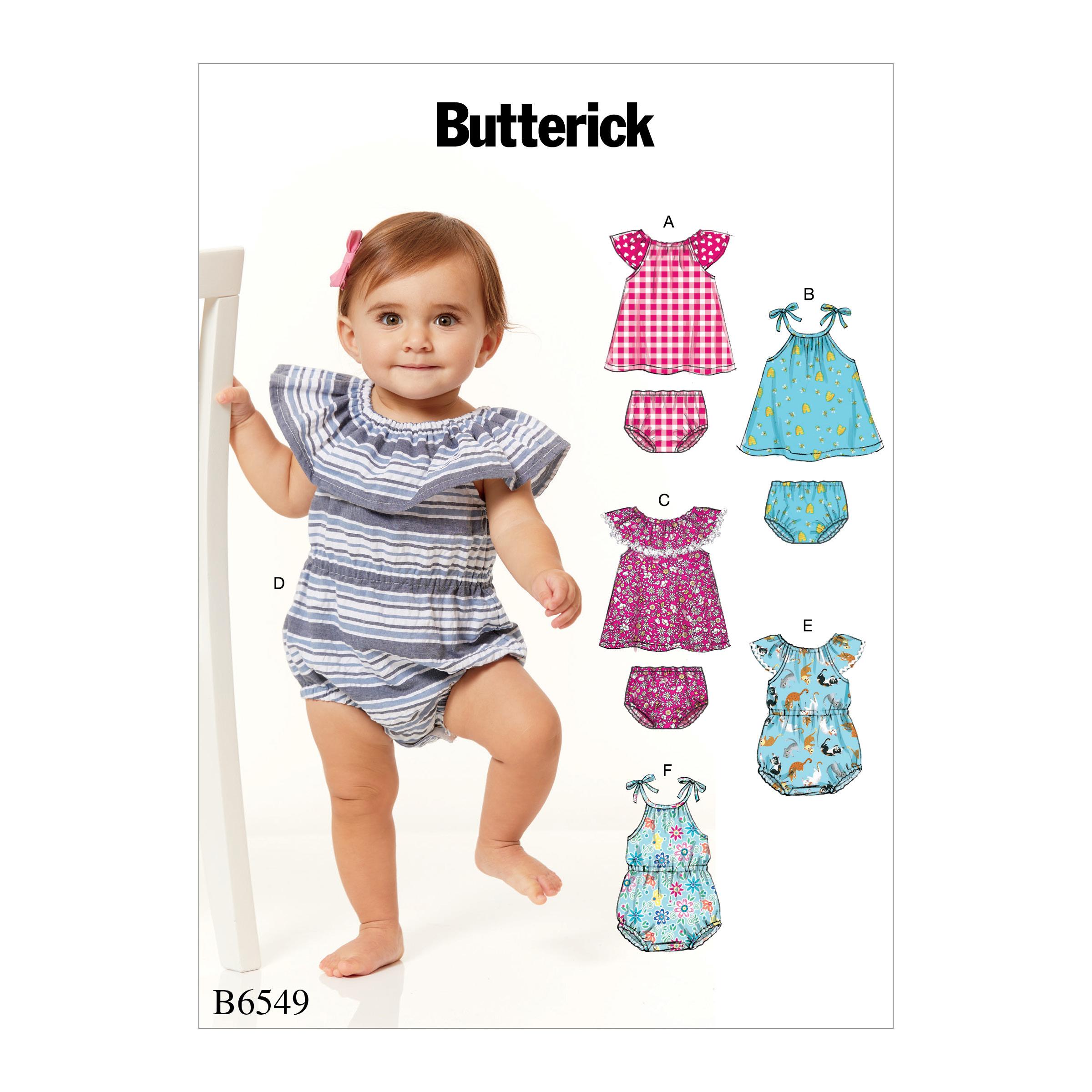 Butterick B6549 Infants Romper, Dress and Panties
