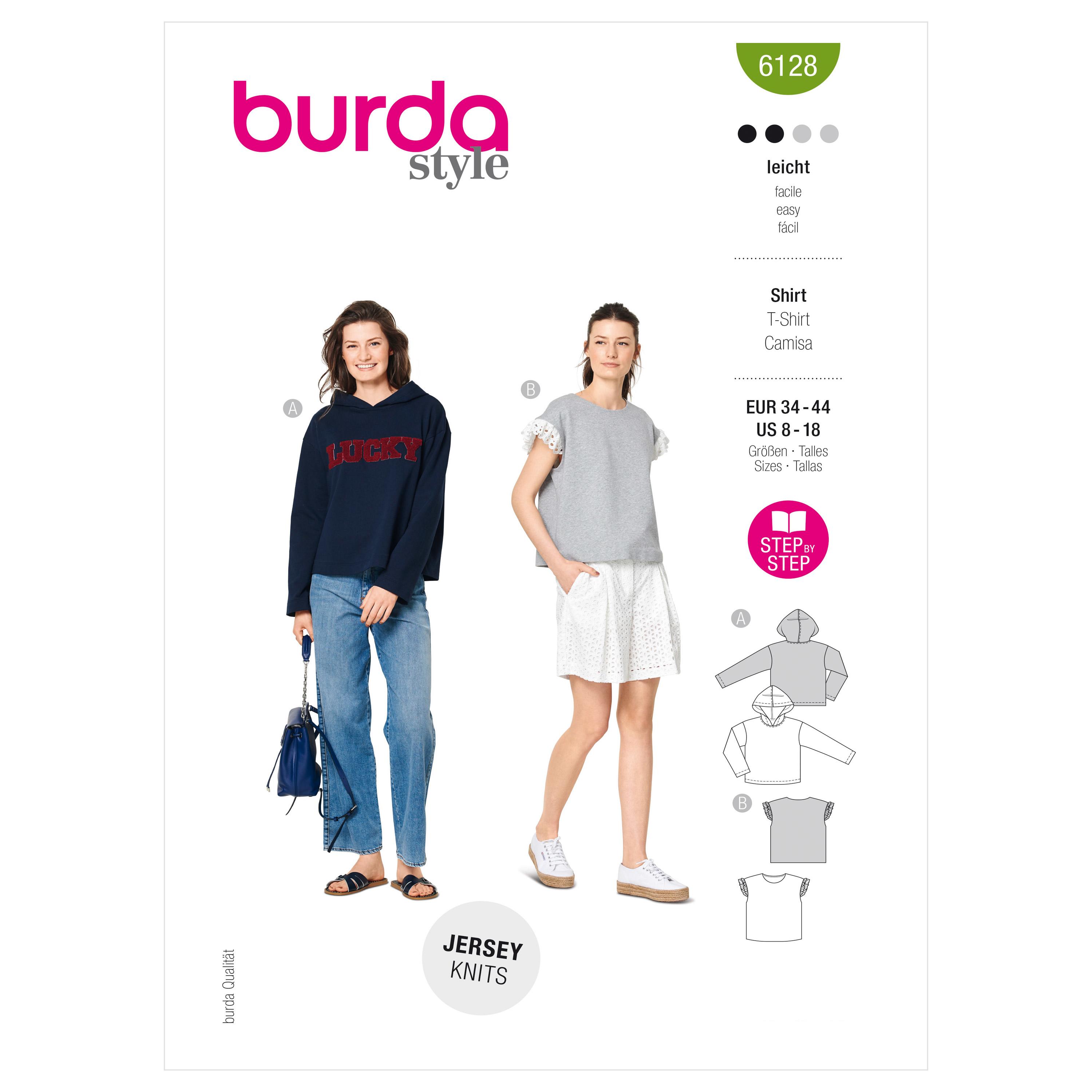 Burda Style Pattern 6128 Misses' Hoodie, Sweatshirt