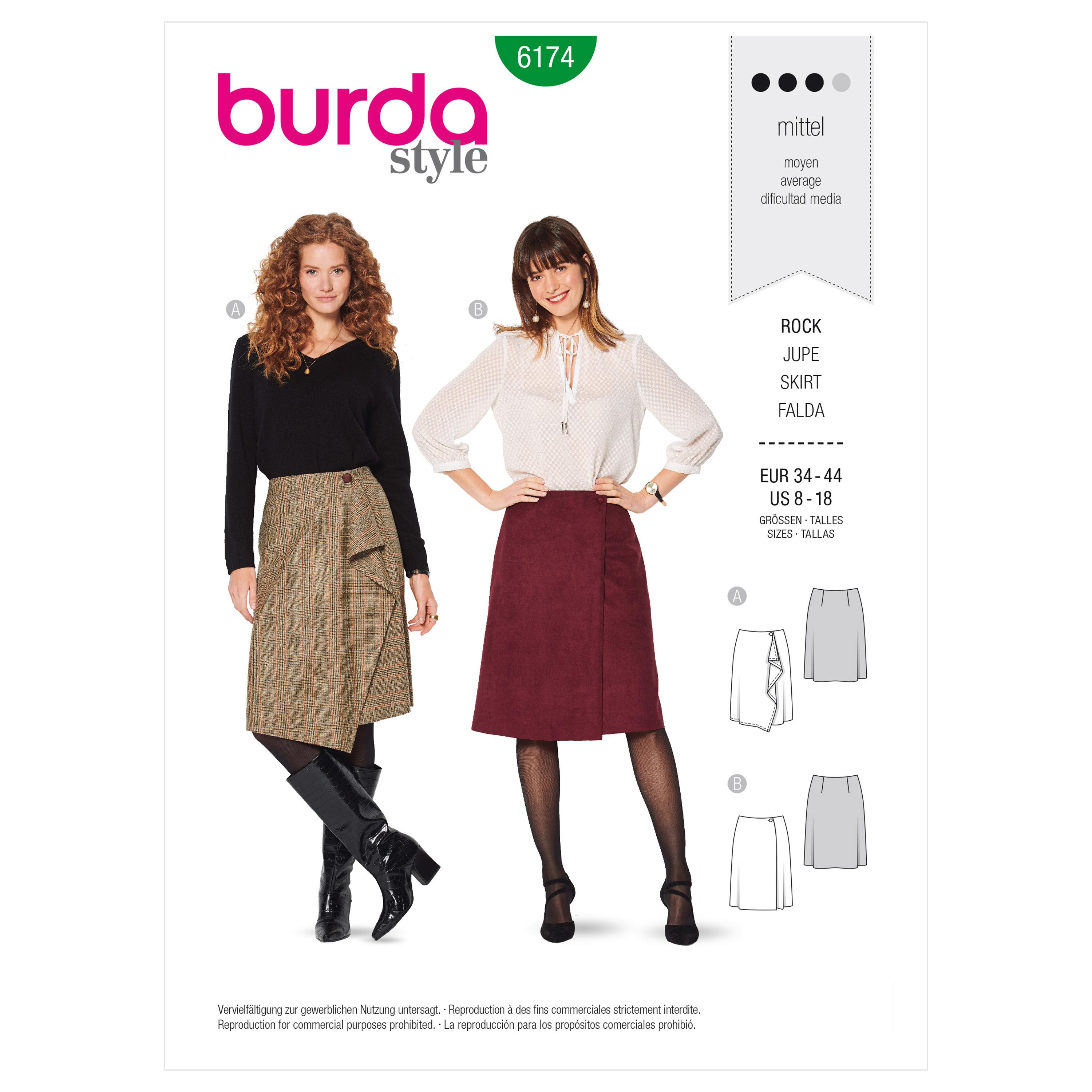 Burda Style Pattern 6174 Misses' Wrap skirt ? Flared