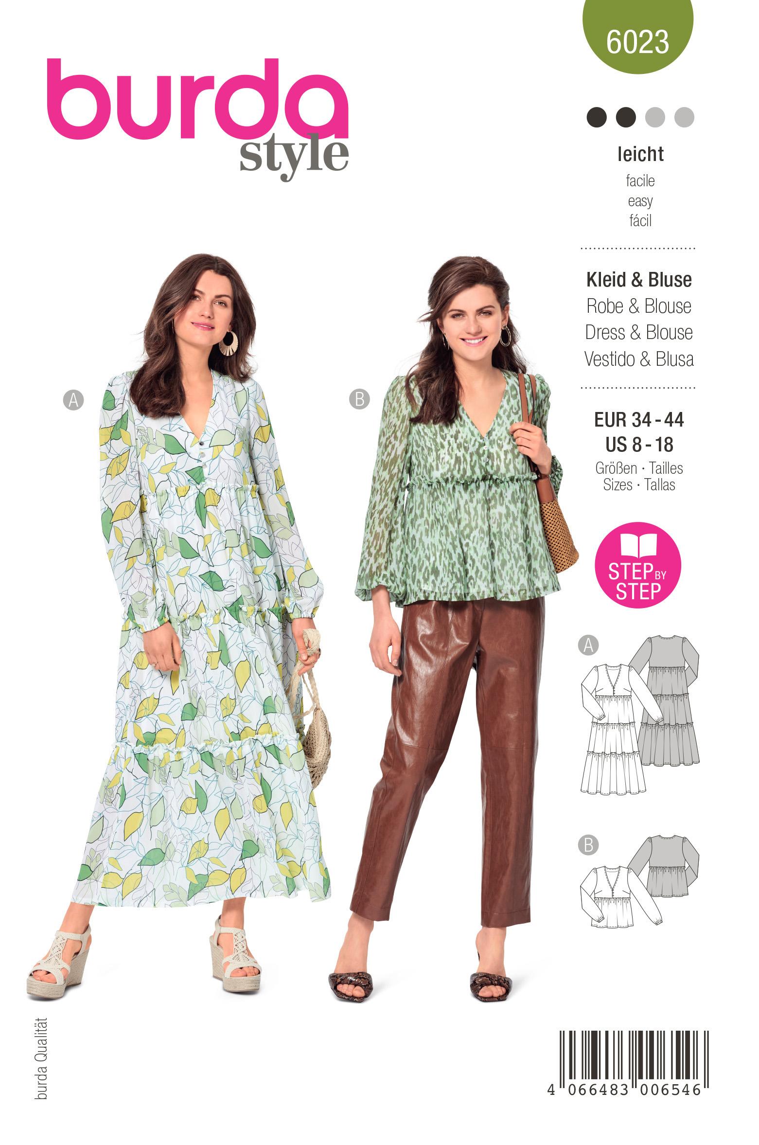 Burda BD6023 Dress / Blouse Sewing Pattern