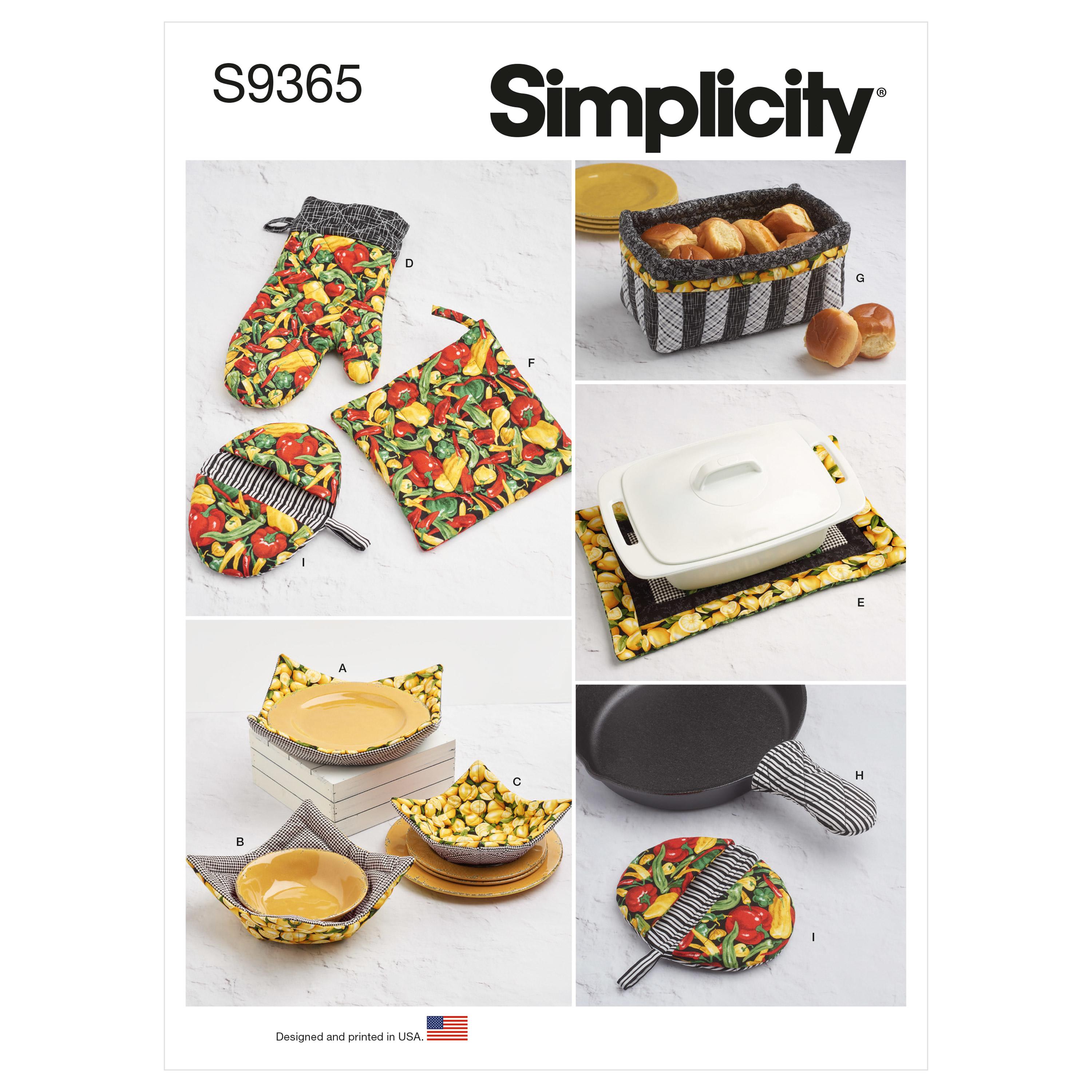 Simplicity Sewing Pattern S9365 Quilted Kitchen Accessories