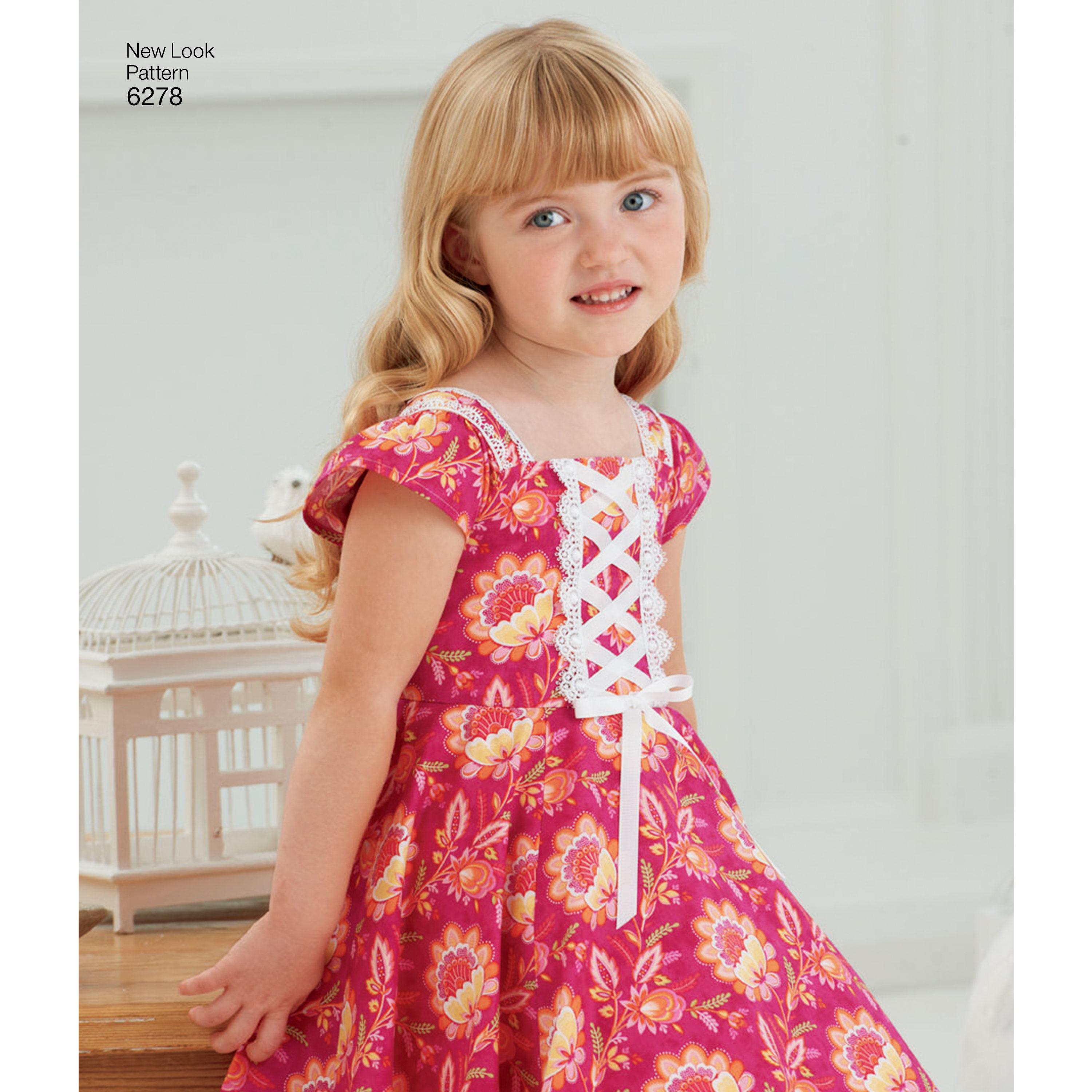 NewLook N6278 Child's Dress with Trim Variations