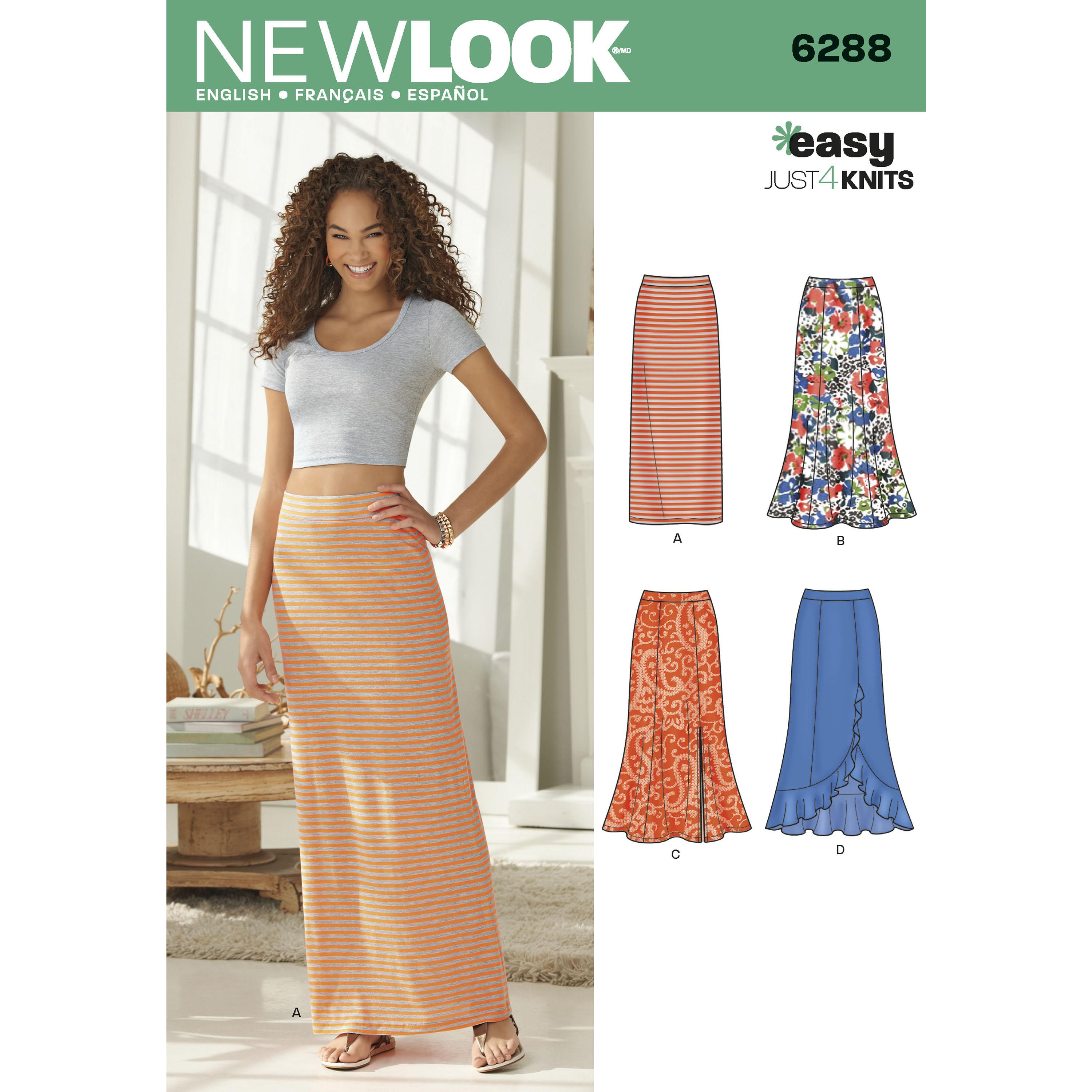 NewLook N6288 Misses' Pull on Knit Skirts