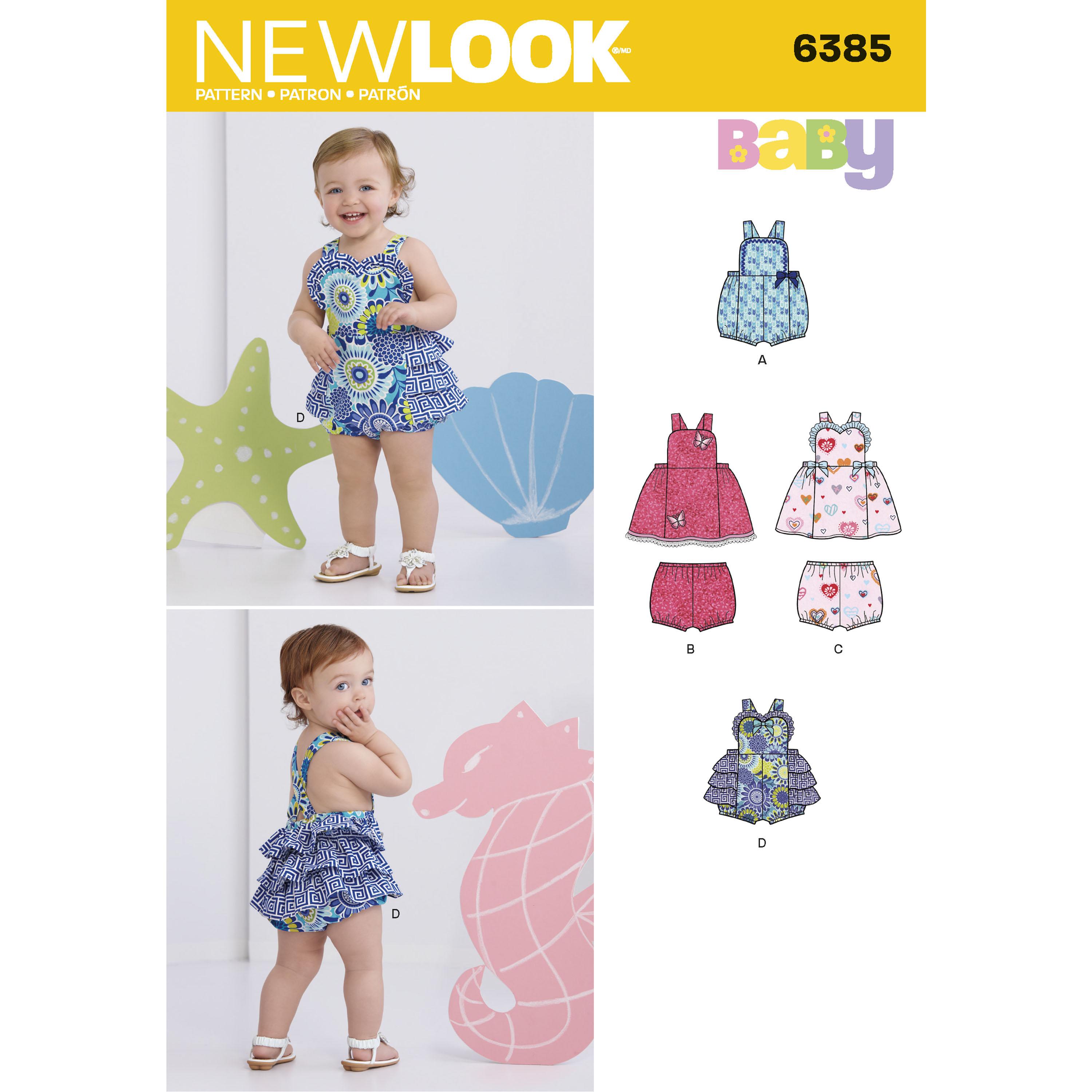 NewLook N6385 Babies' Dress, Romper and Panties