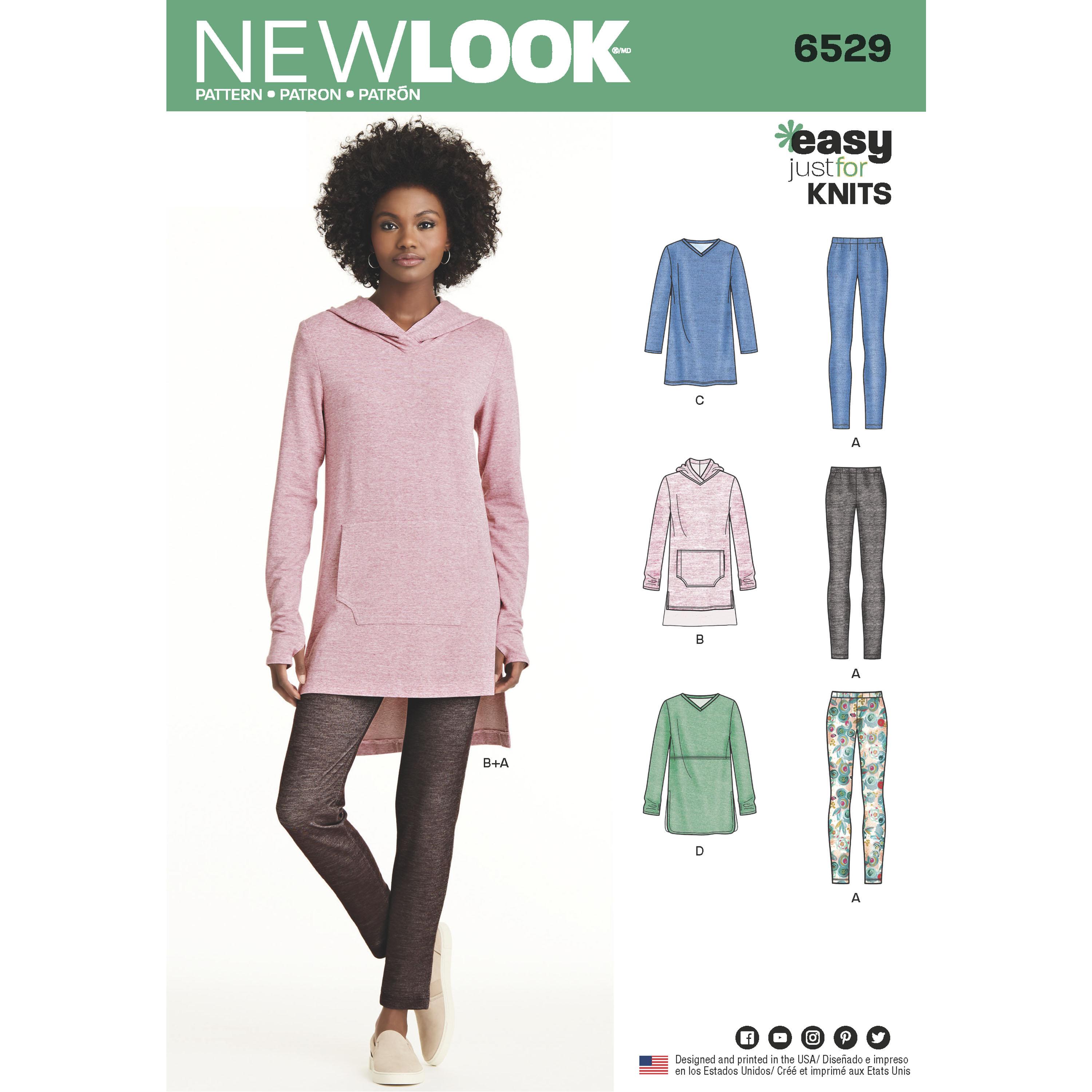 NewLook N6529 Women's Knit Tunics and Leggings